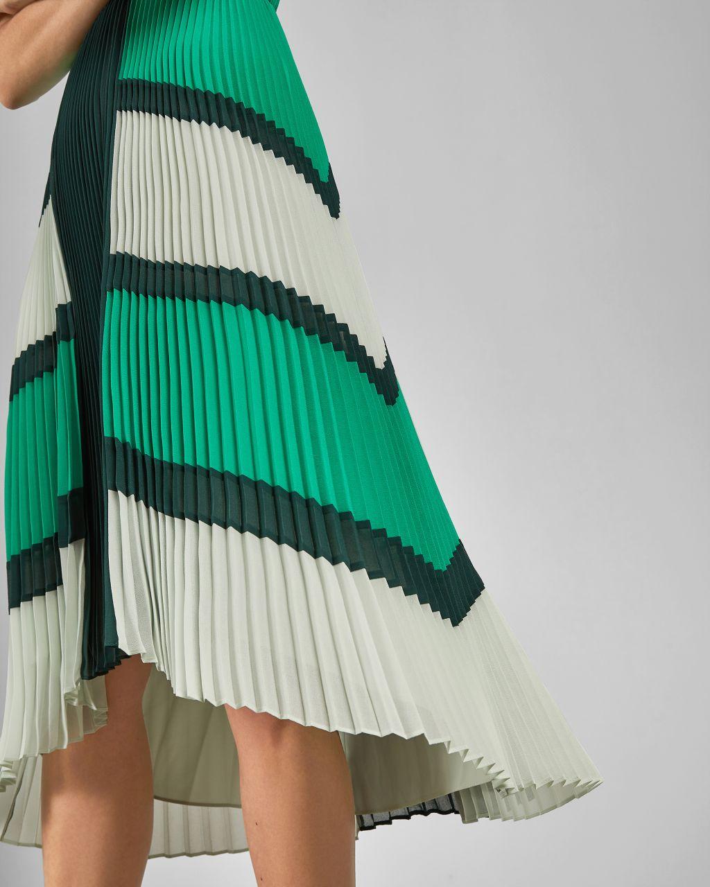 ted baker nellina pleated dress green