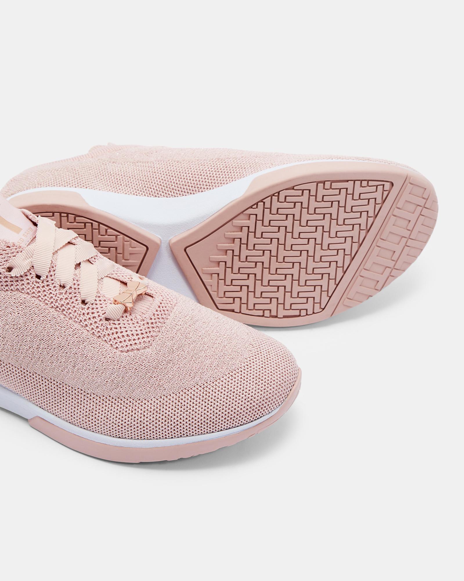 pink knit trainers