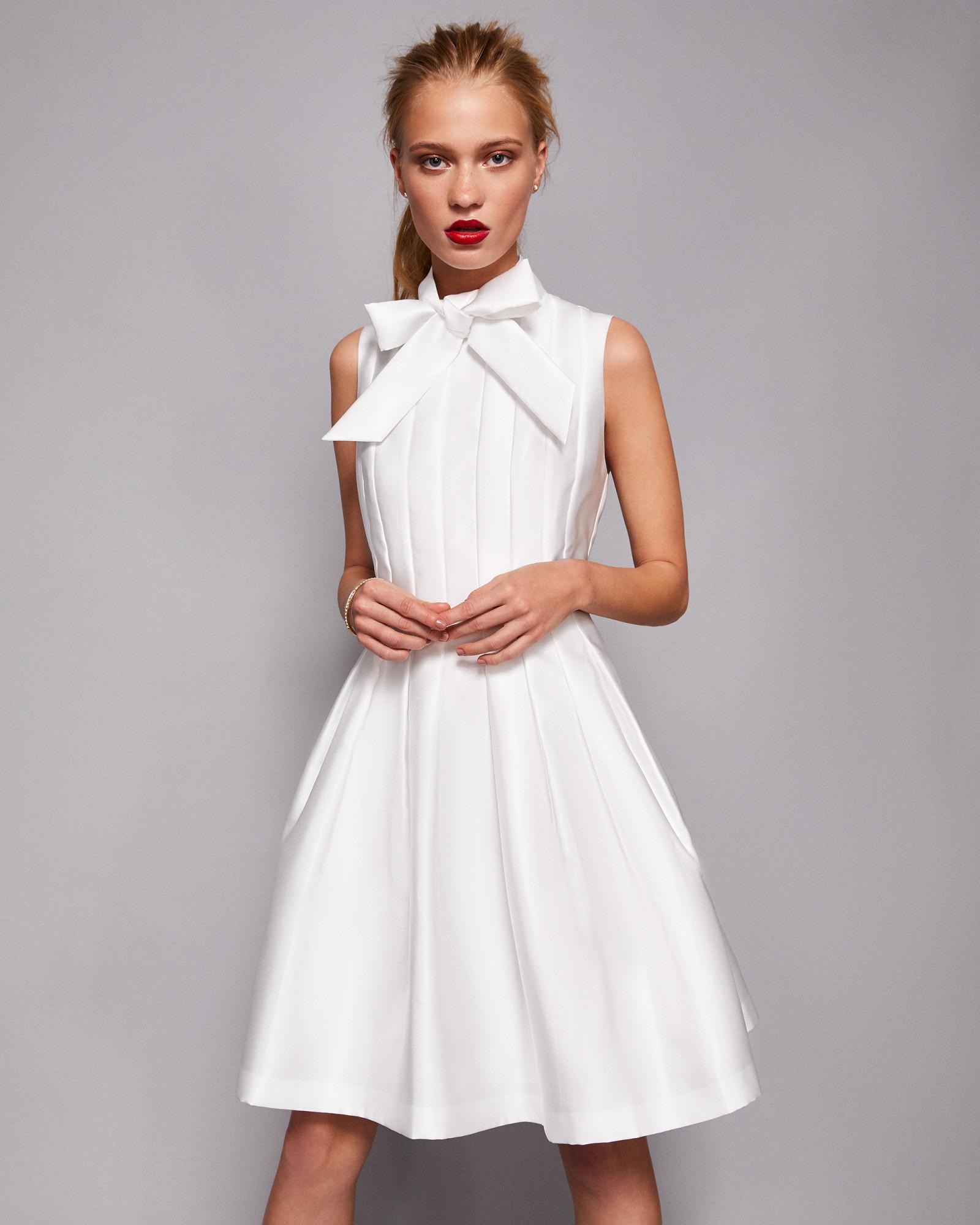Ted Baker Synthetic Bow Tie Neck Dress ...