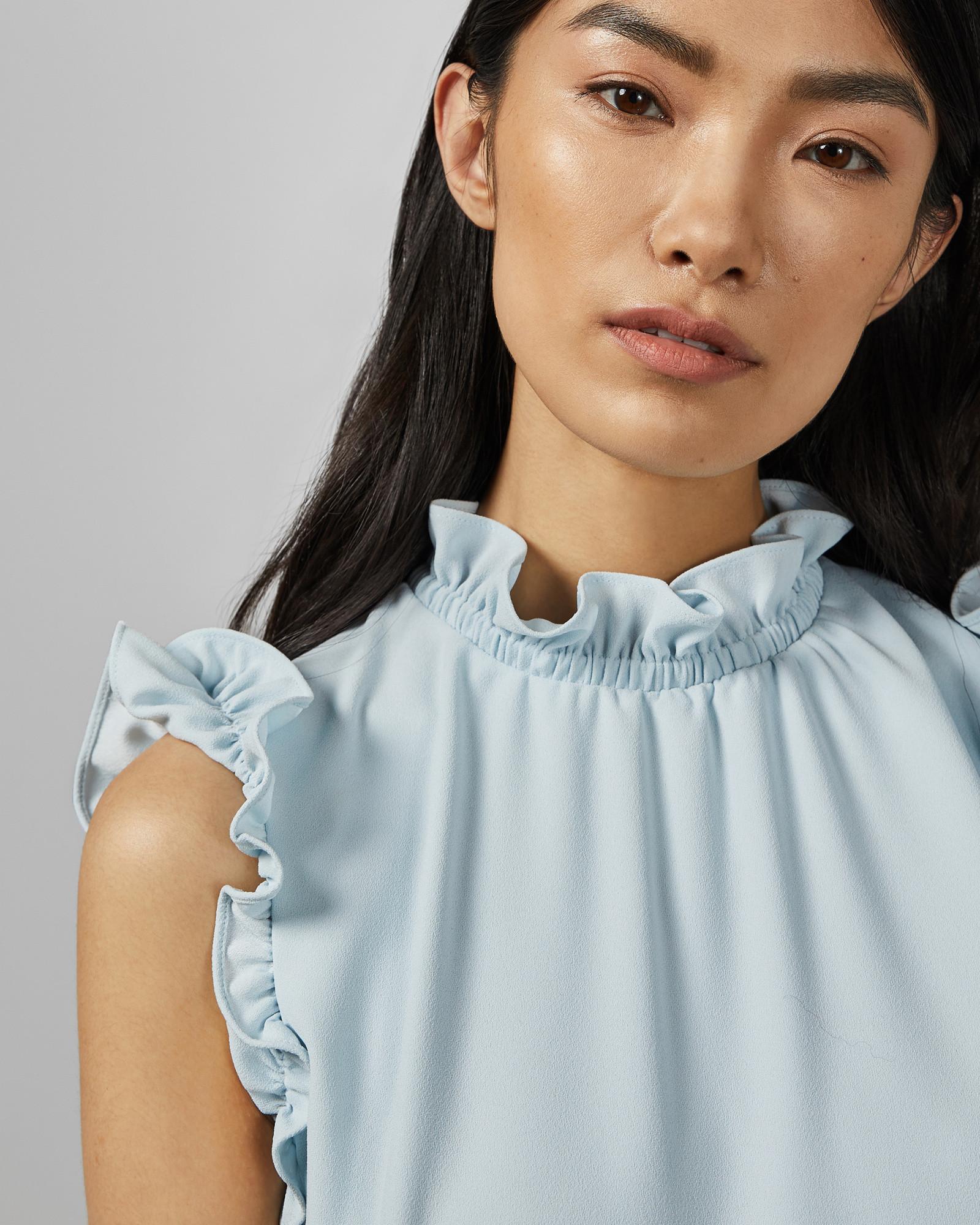 ted baker blue ruffle dress