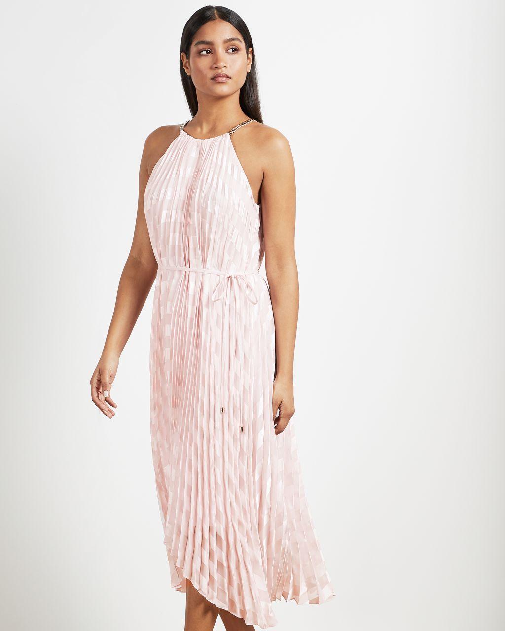 pleated maxi dress black