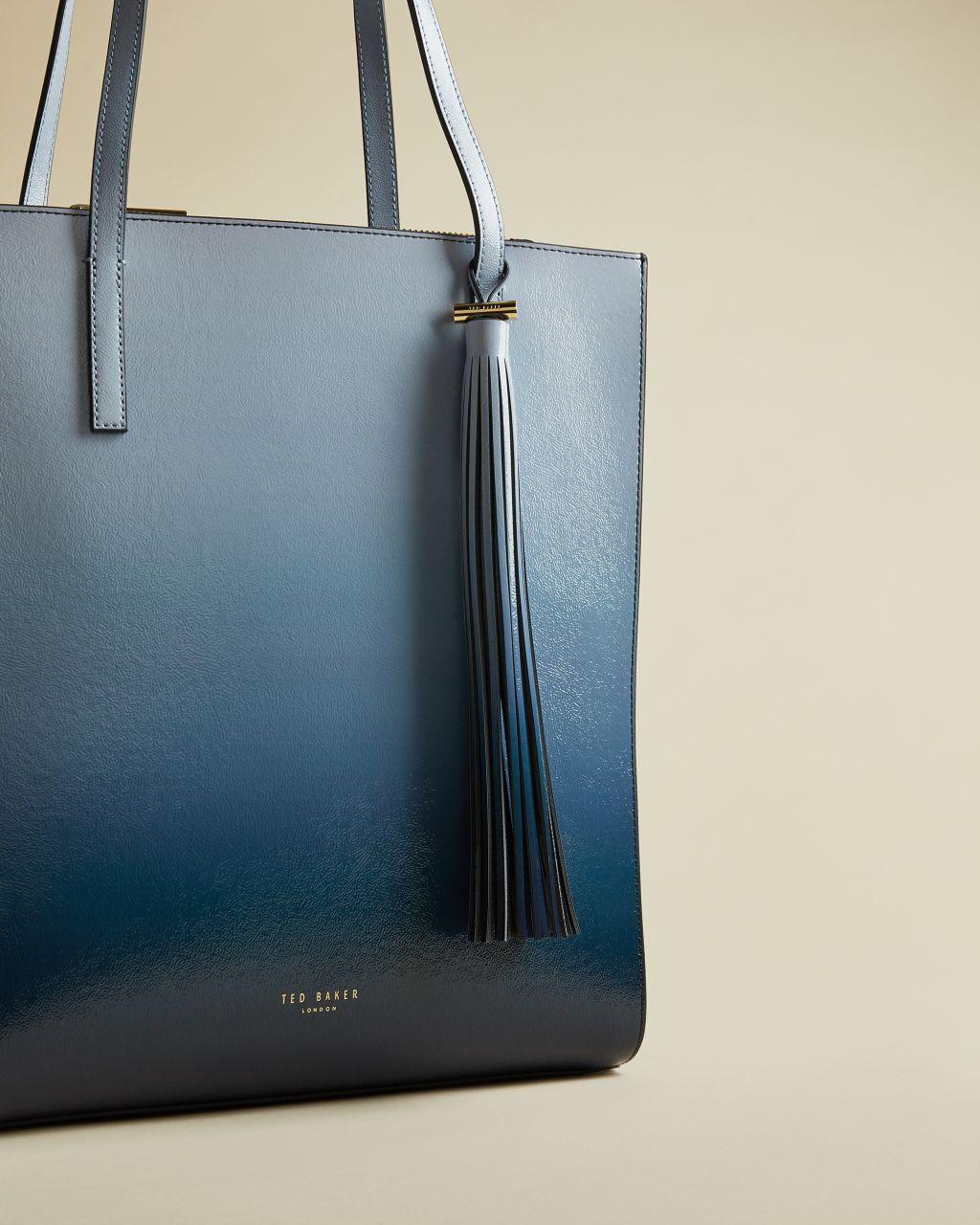 Ted Baker Ombre Patent Leather Tassel Shopper Bag in Blue | Lyst