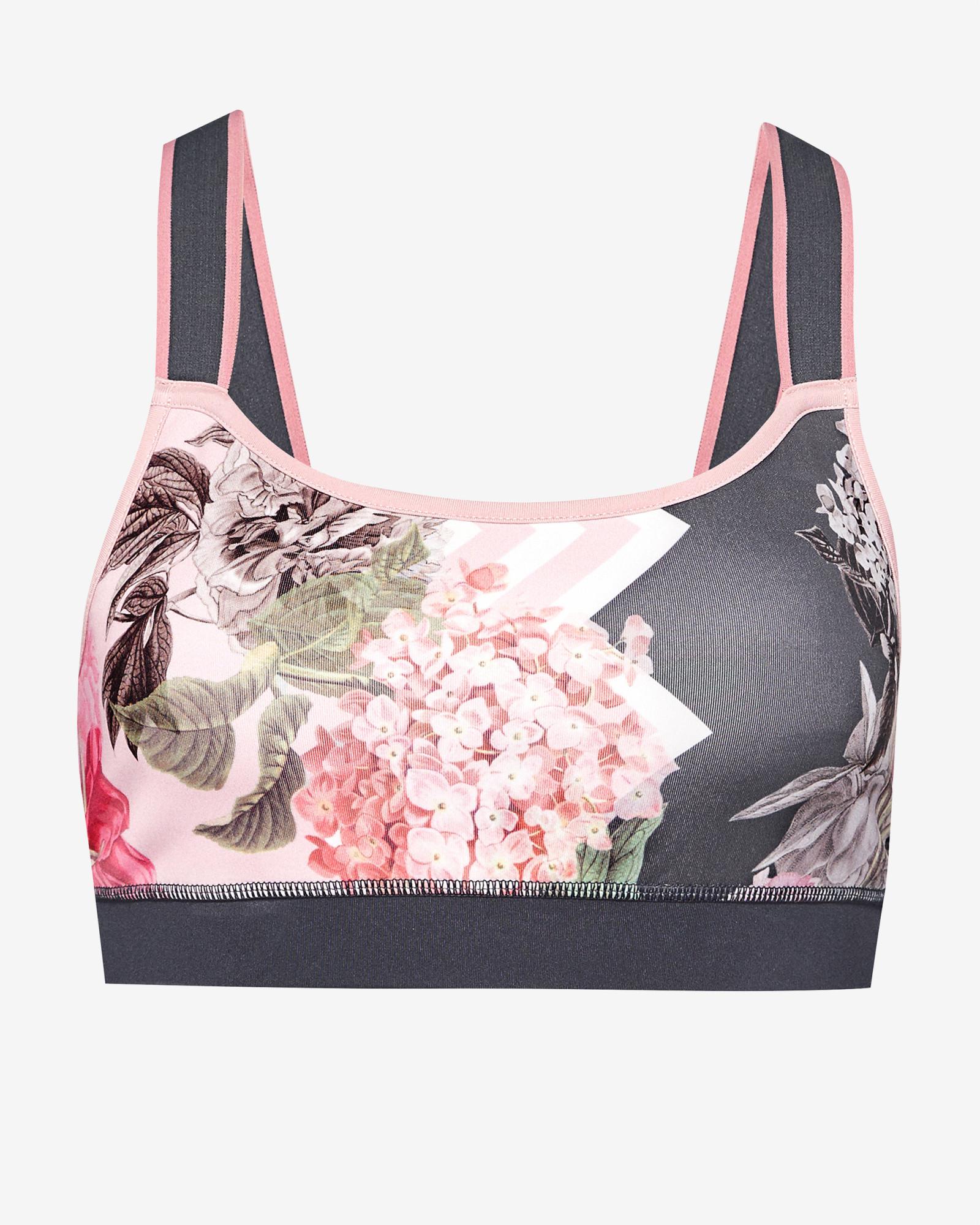 Ted Baker Synthetic Palace Gardens Sports Bra in Gray - Lyst