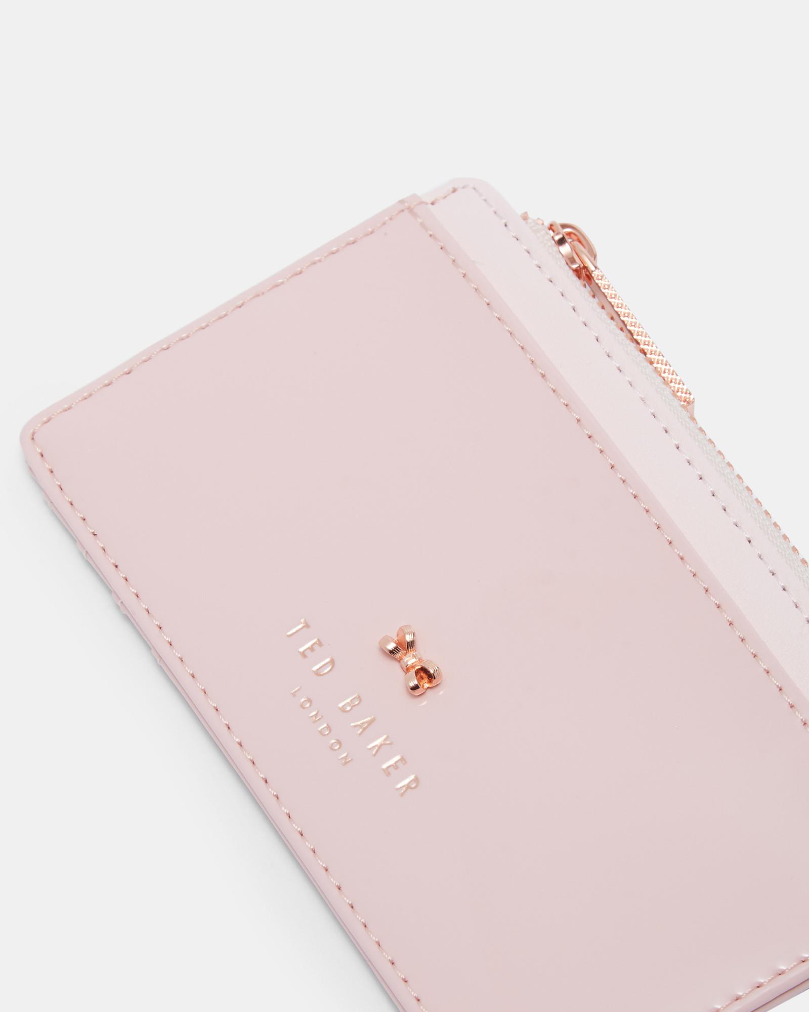 Ted Baker Synthetic Zipped Patent Leather Card Holder in Light Pink
