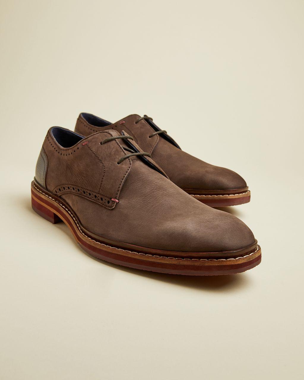 brown suede derby shoes