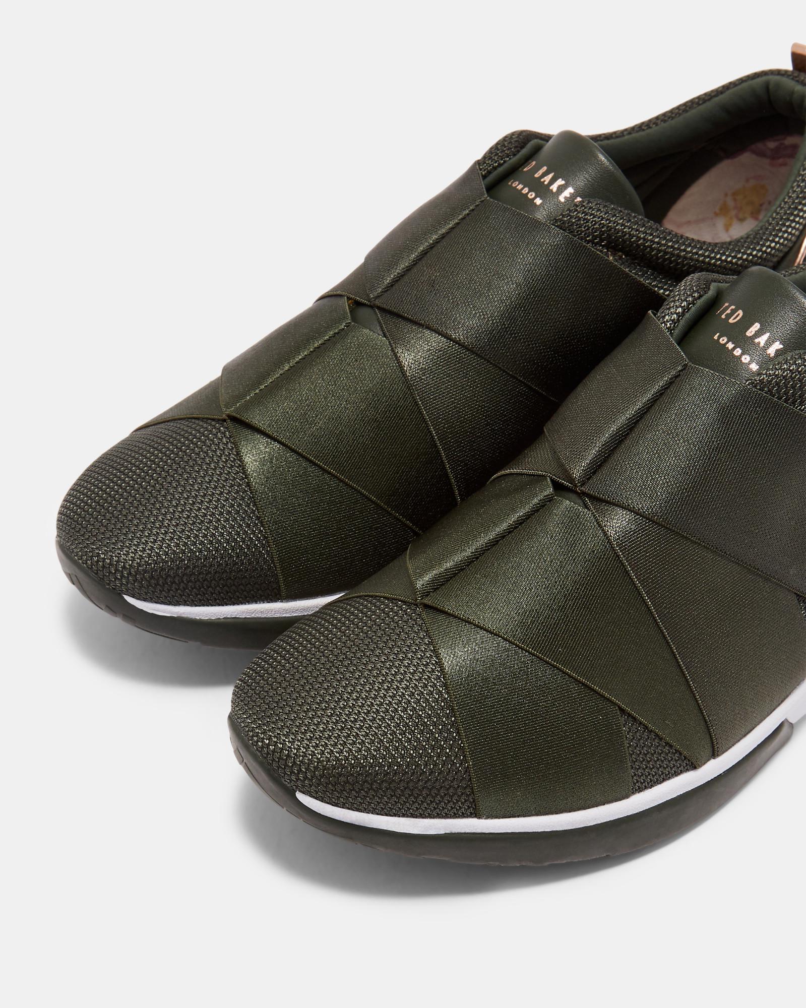 Ted Baker Synthetic Queanem Slip On Trainers in Khaki (Green) - Lyst