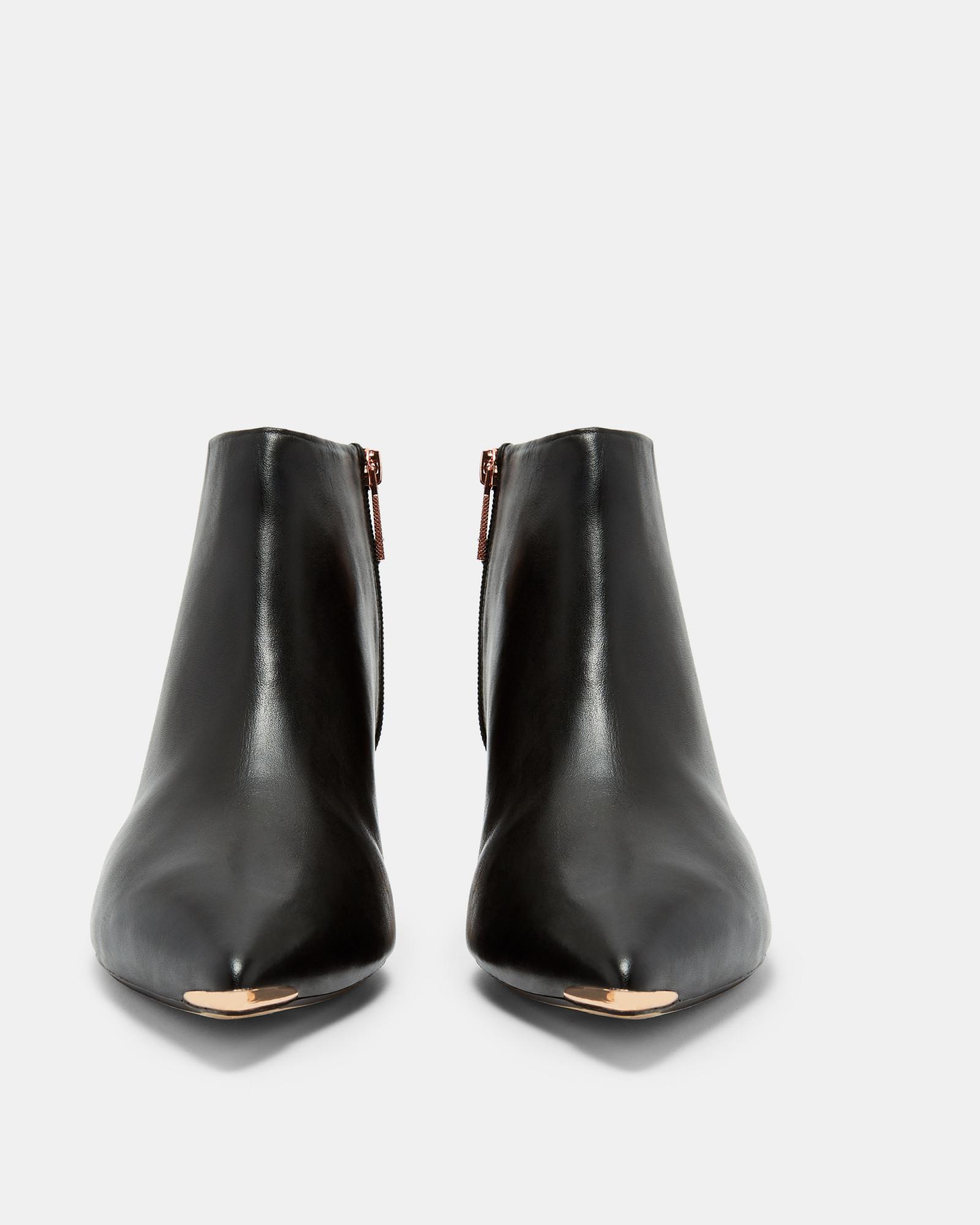 Ted Baker Kitten Heel Ankle Boots in Black | Lyst