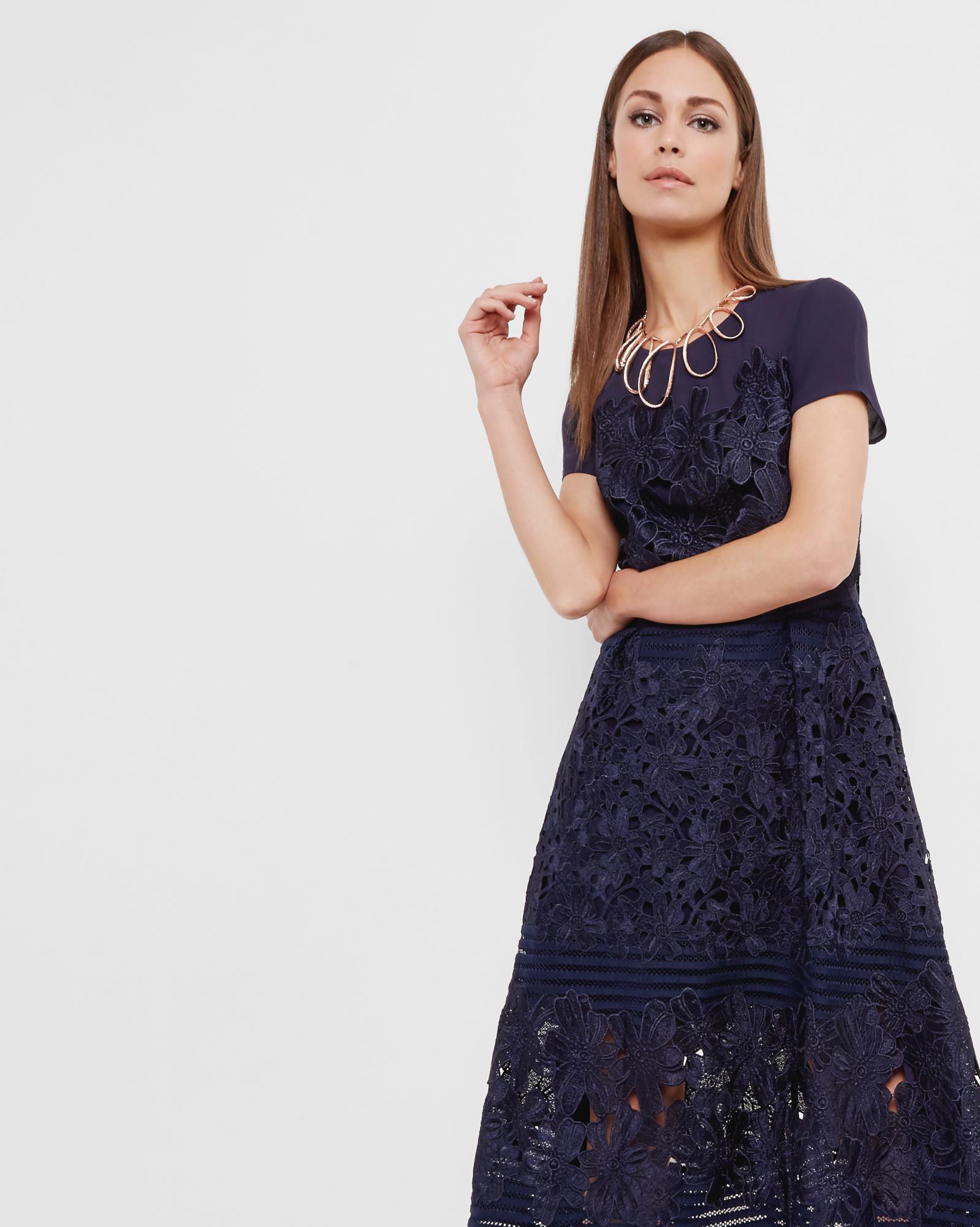 ted baker navy lace dress