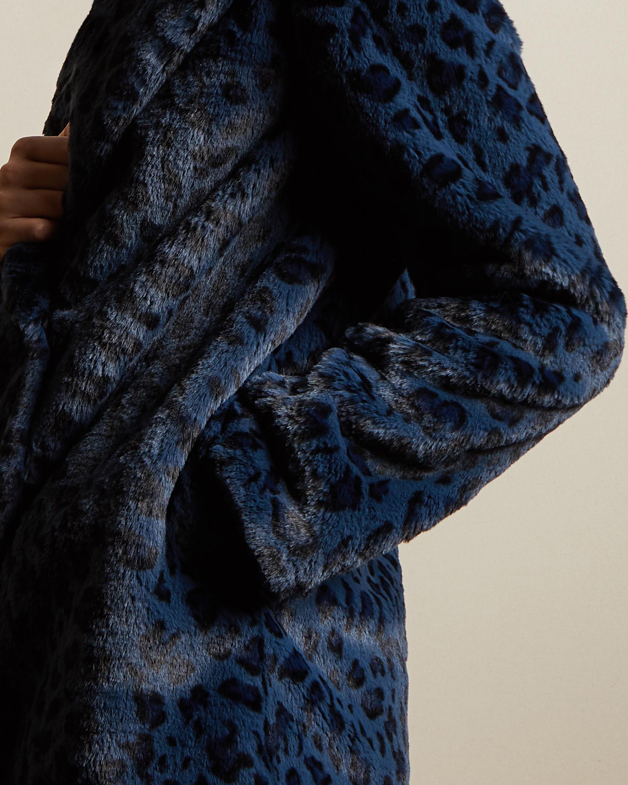 blue leopard coat