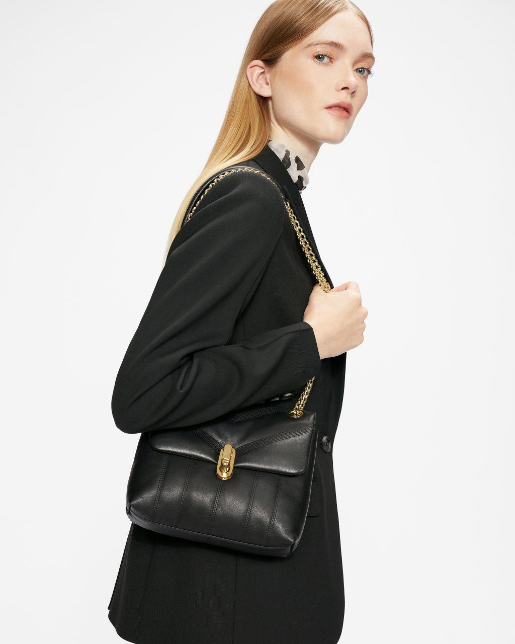 Ted Baker Leather Quilted Mini Crossbody Bag in Black | Lyst