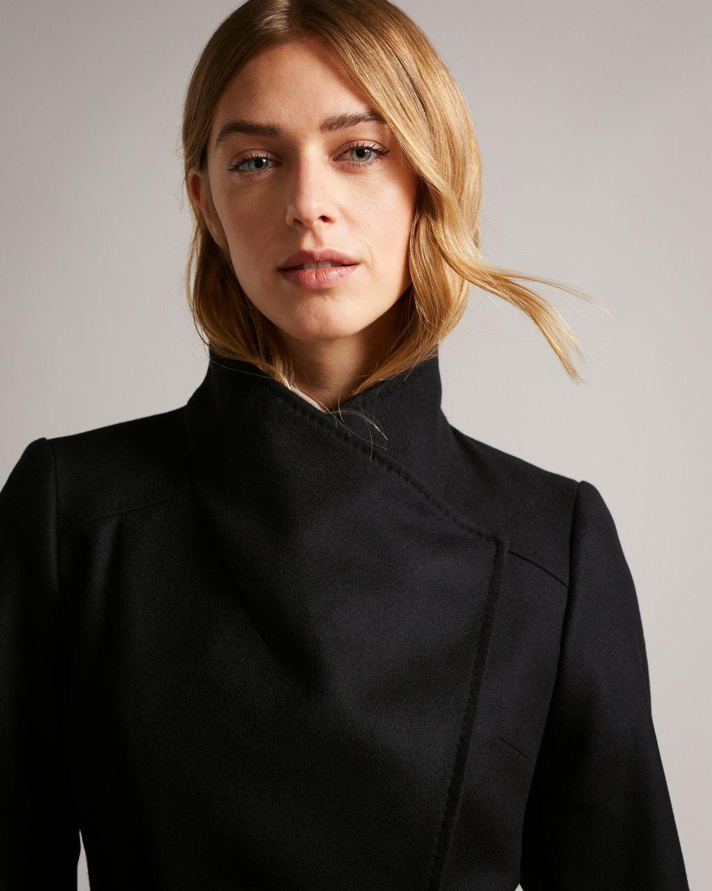 black midi wool coat