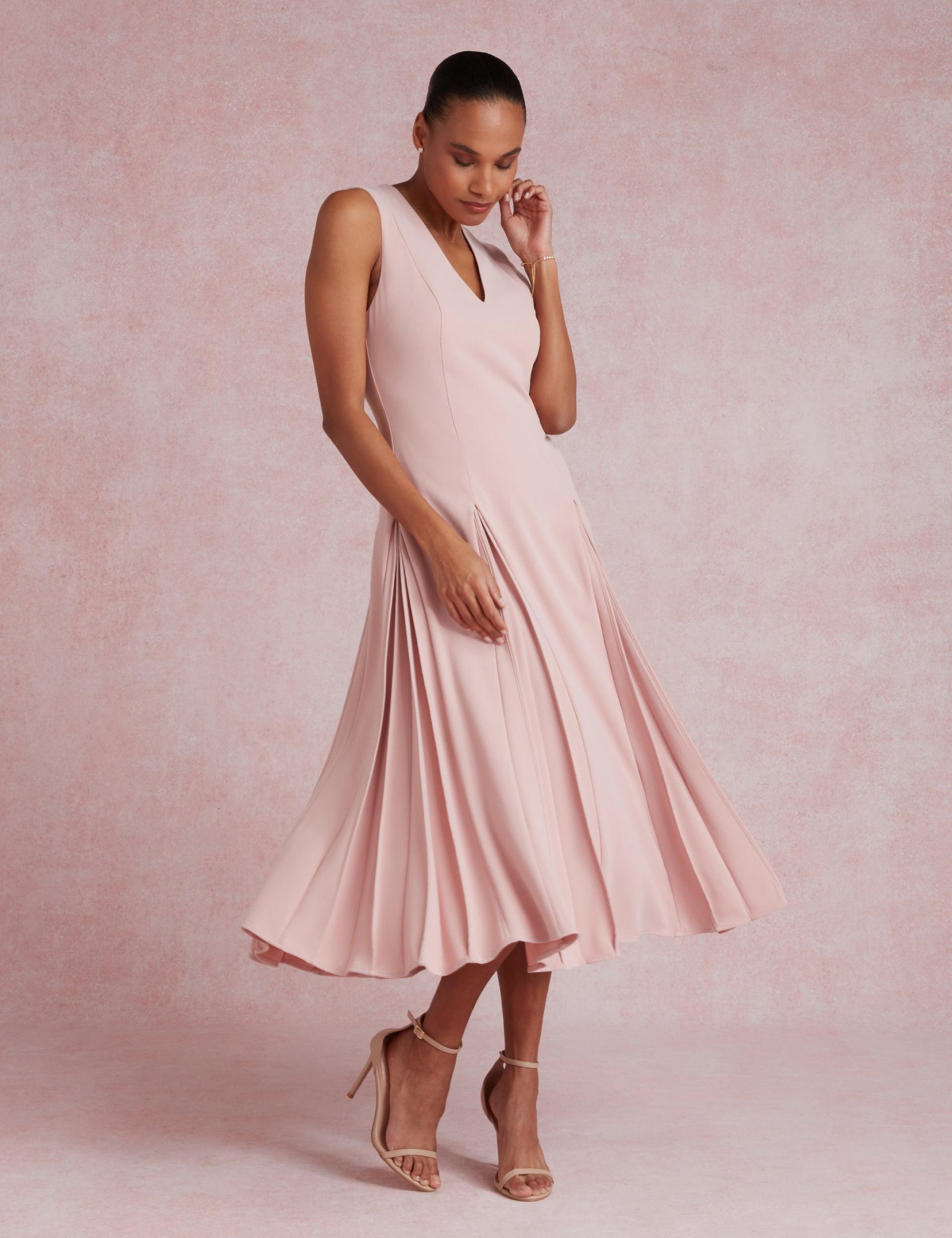 pleated dress ted baker Ted Baker Women's Ansa Cross-Front Pleated Midi Dress - Dark Orange