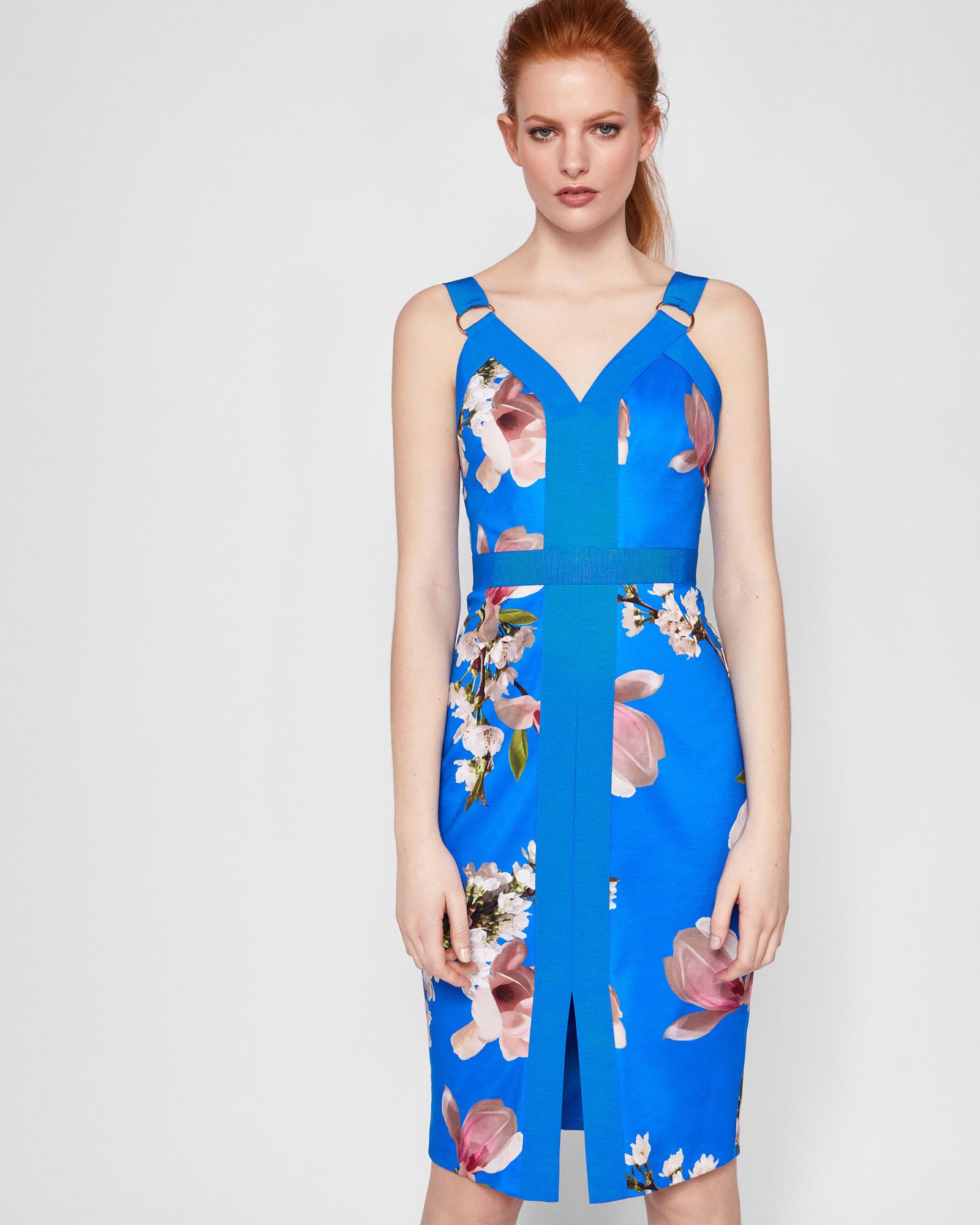 Ted Baker Harmony Contrast Panel Bodycon Dress in Blue | Lyst