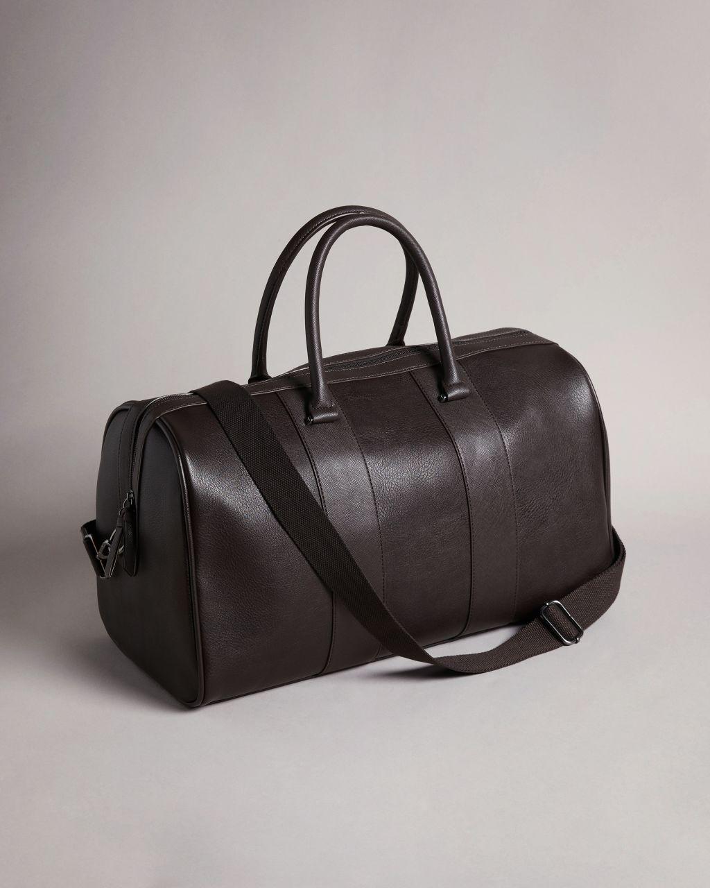 Ted Baker Striped Pu Holdall in Brown for Men | Lyst