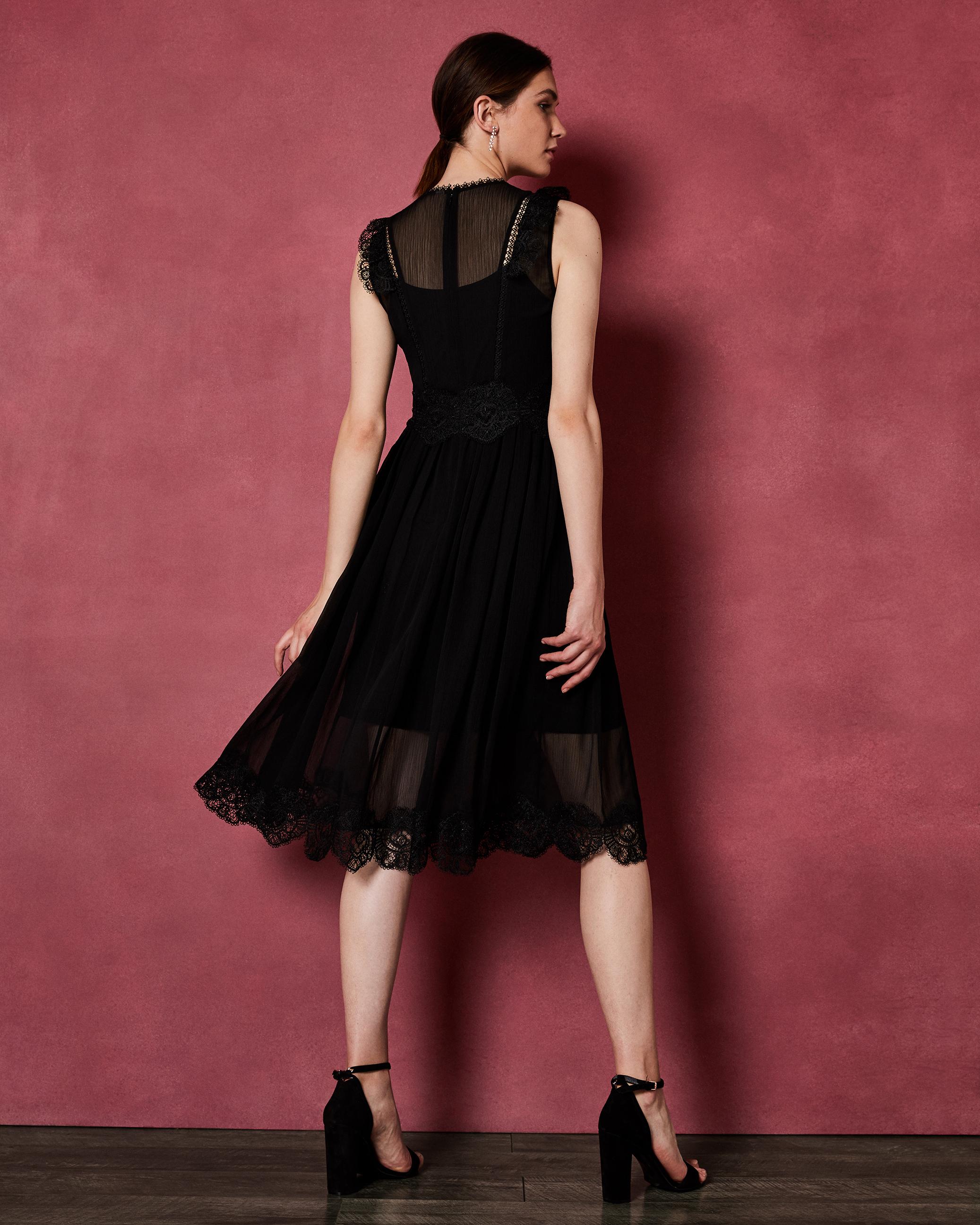 ted baker frill lace midi dress