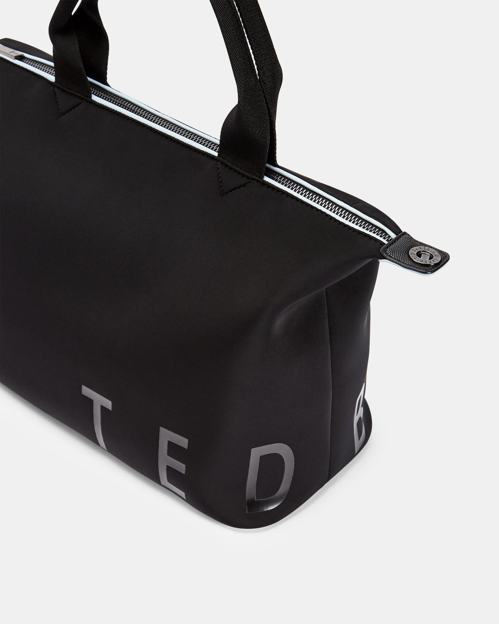 Ted Baker Branded Neoprene Small Tote Bag in Black - Lyst