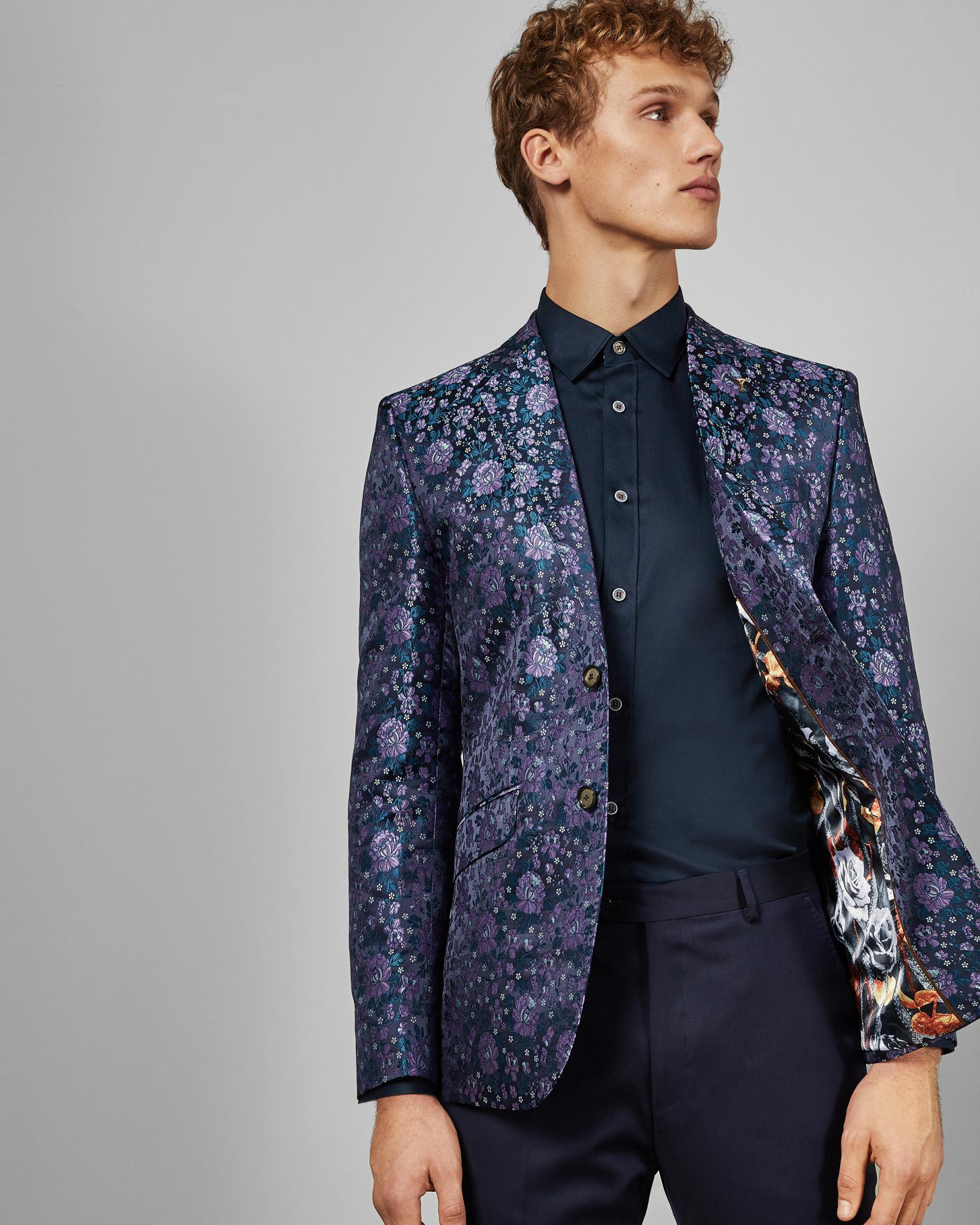 Ted Baker Synthetic Pashion Floral Jacquard Jacket in Purple for Men Lyst