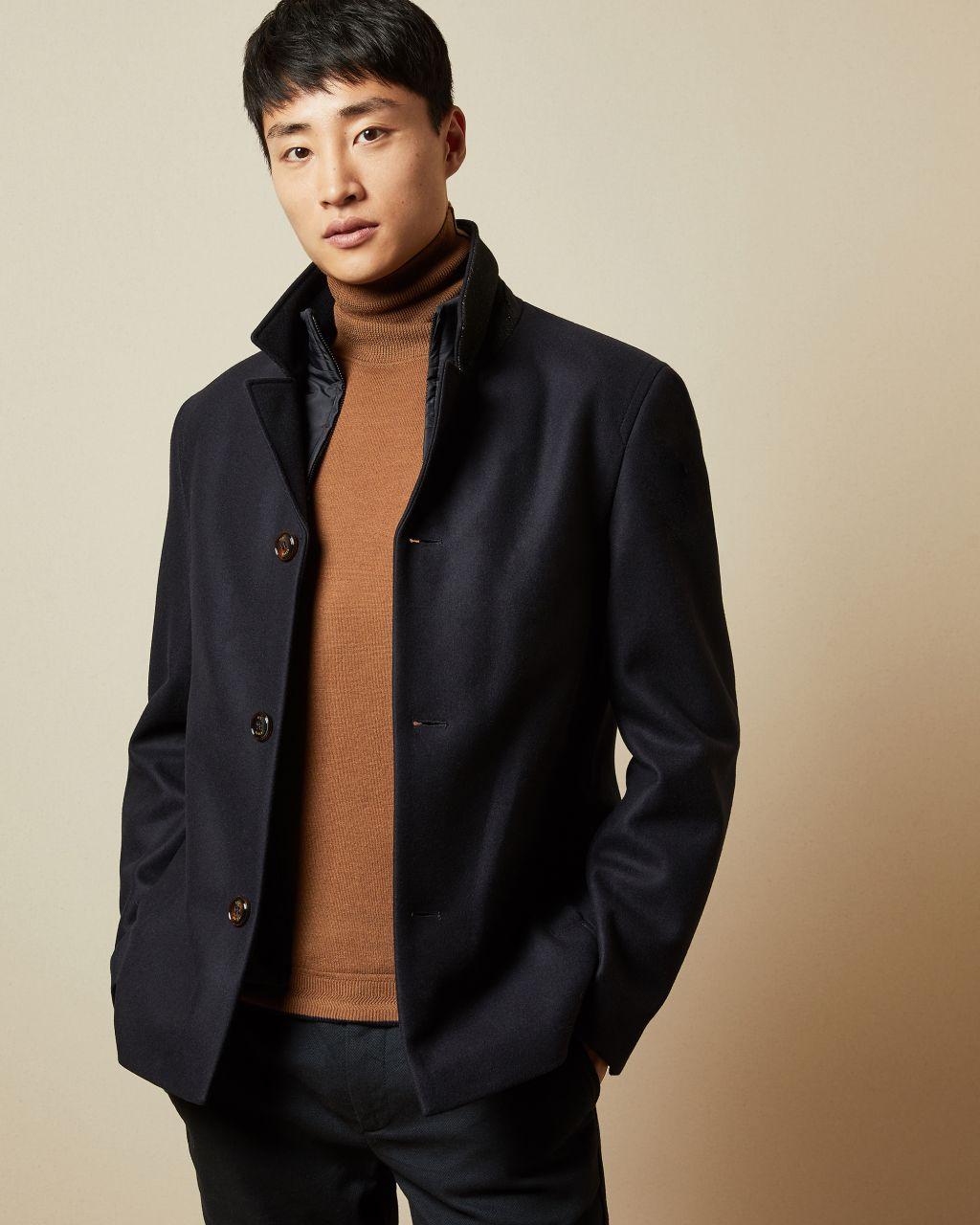 ted baker navy wool coat