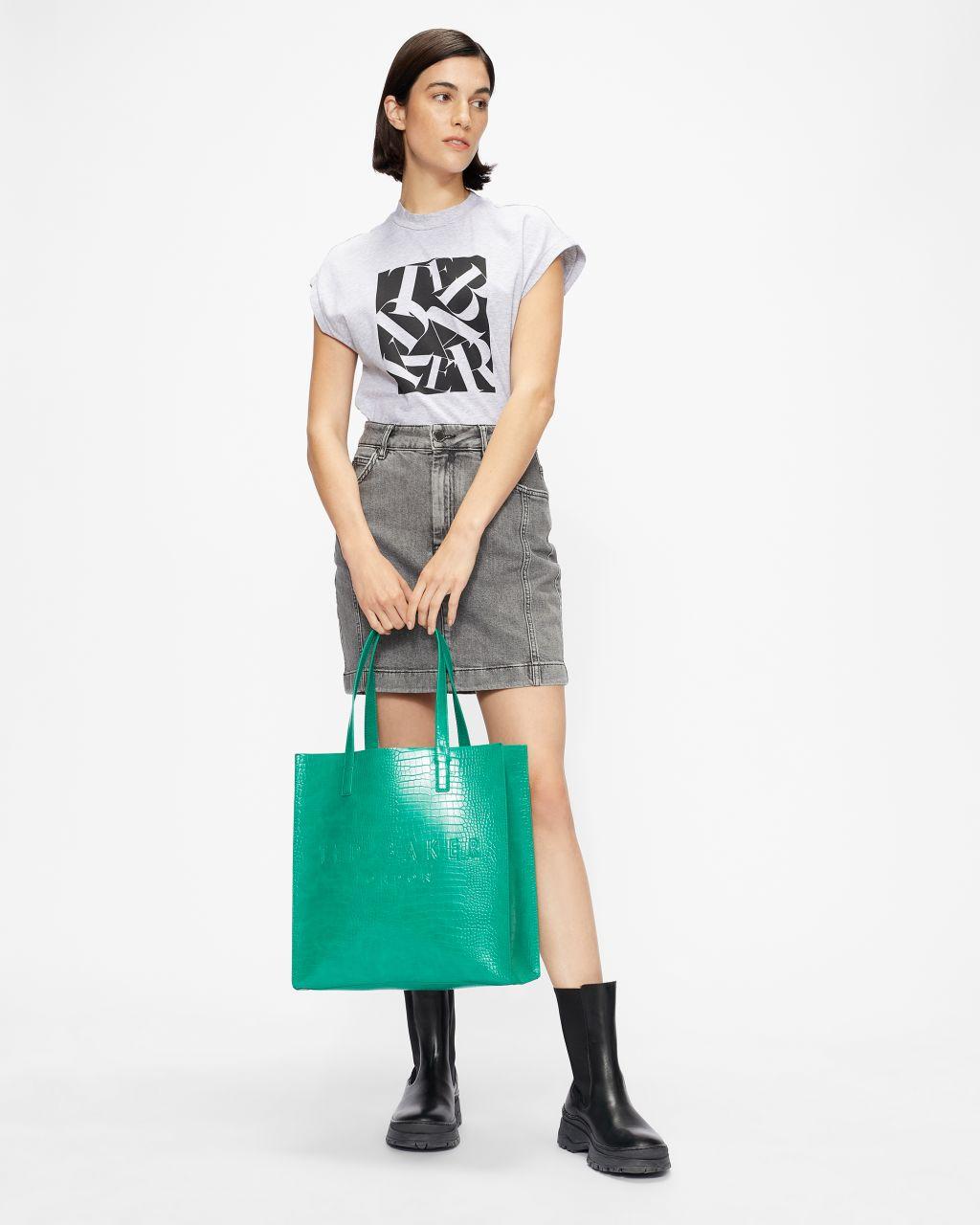 Ted Baker Croc Detail Large Icon in Green | Lyst