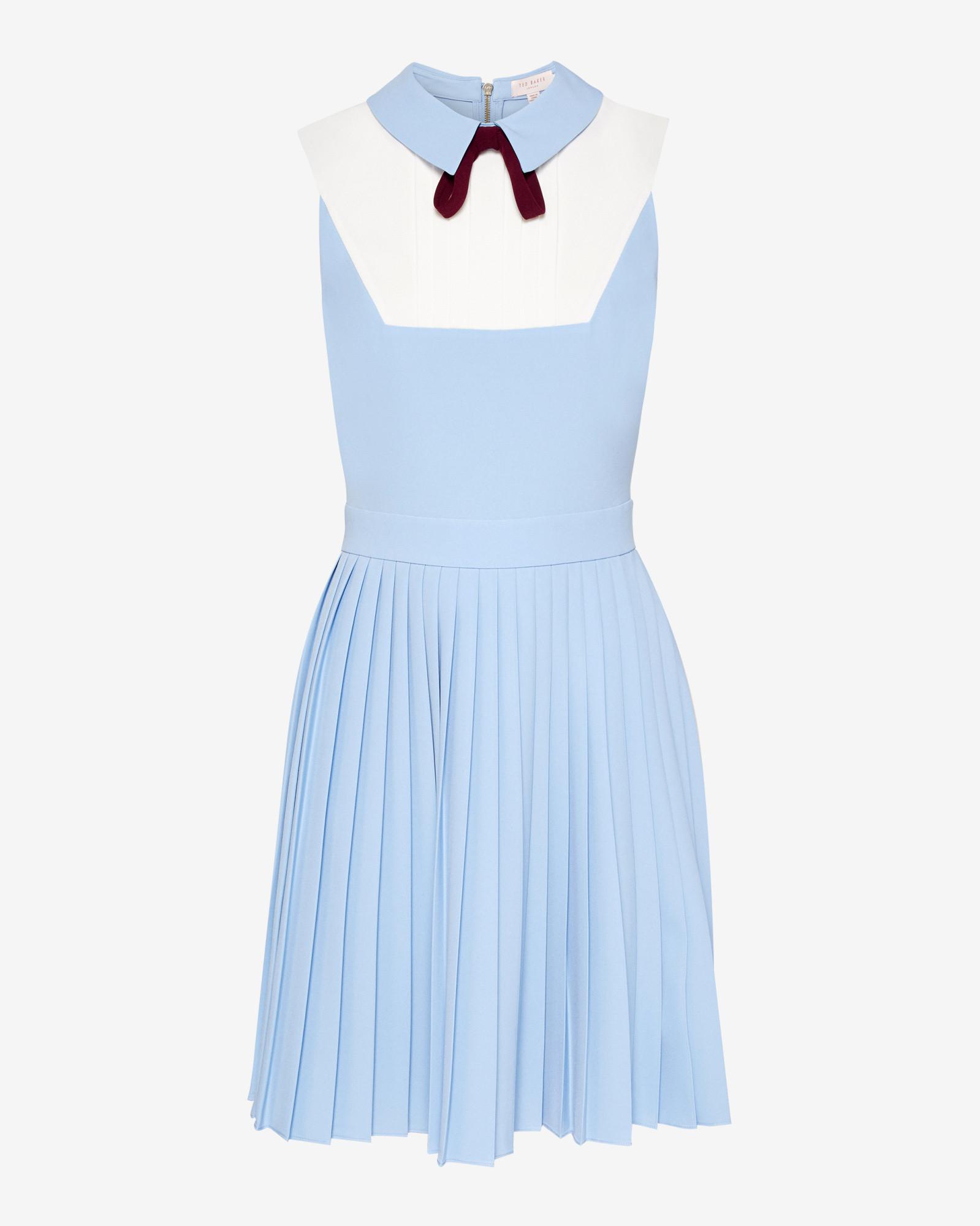 ted baker blue pleated dress