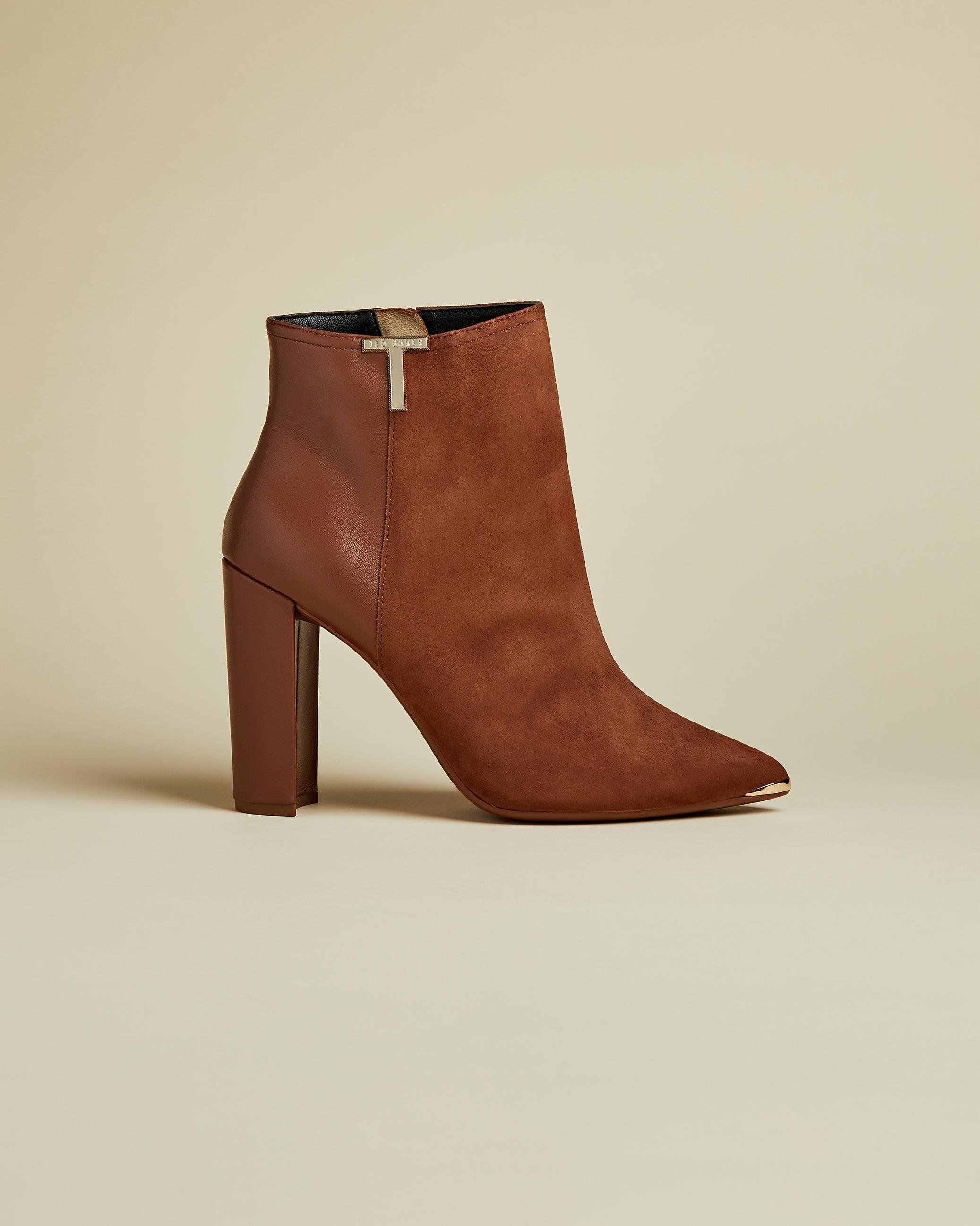 Ted Baker T Detail Suede Ankle Boots in Brown | Lyst