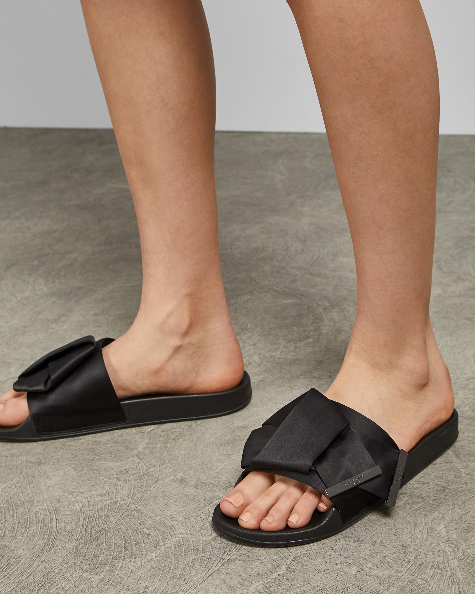 ted baker knotted bow sliders