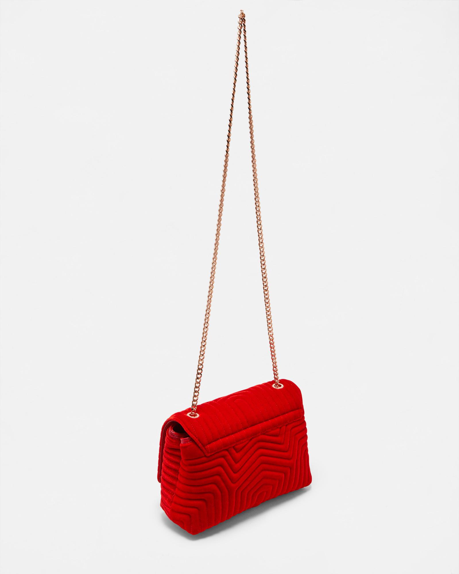Ted Baker Velvet Quilted Cross Body Bag in Bright Red (Red) Lyst