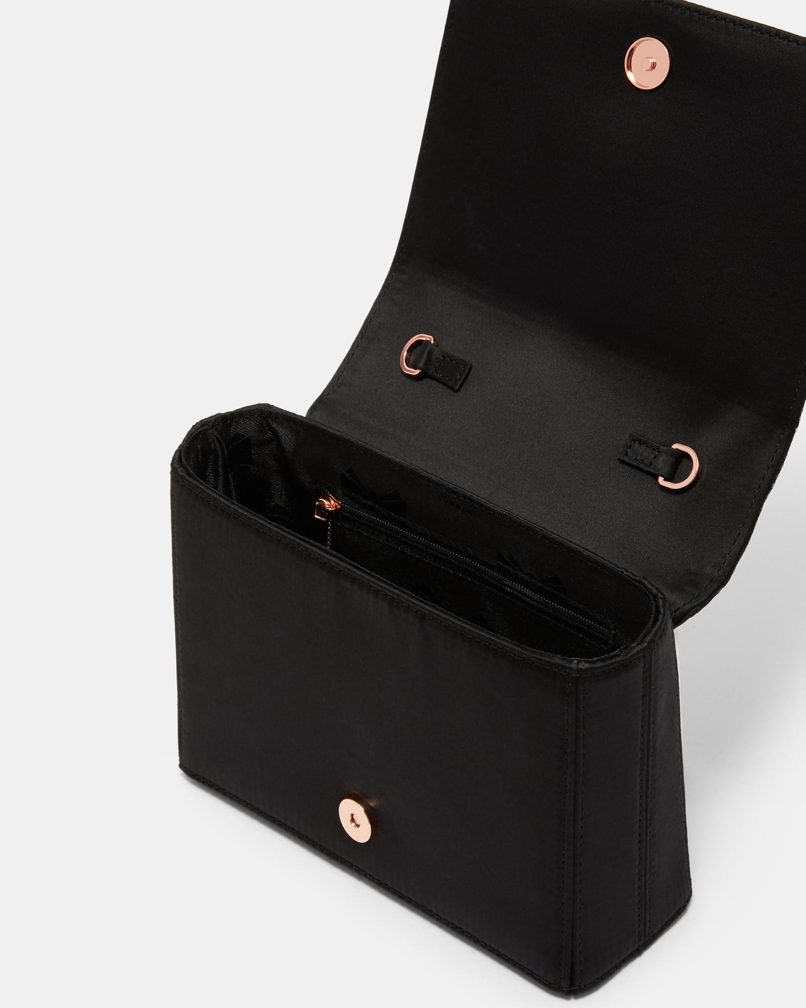 Ted Baker Brooch Detail Evening Bag in Black | Lyst