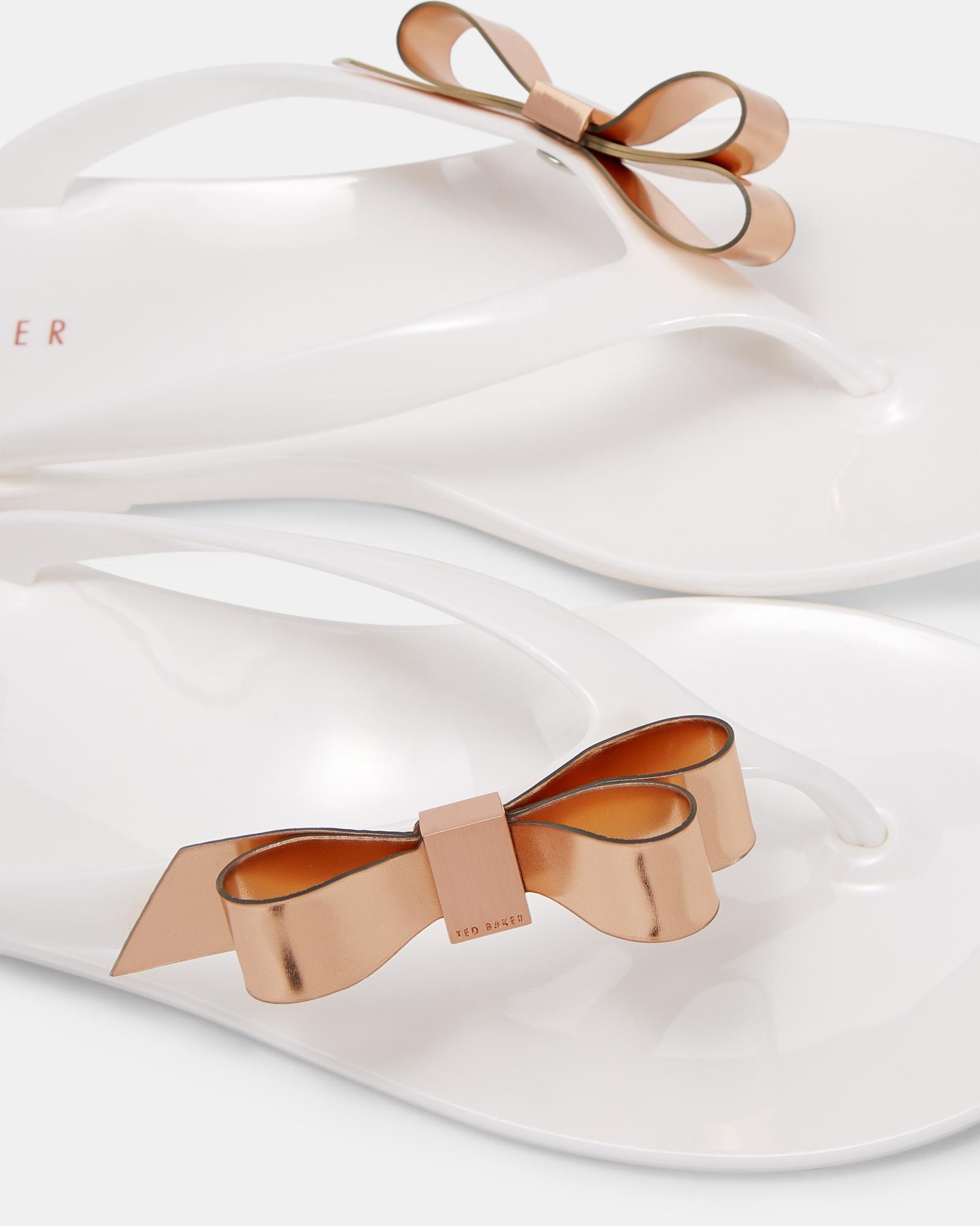 ted baker white bow sandals