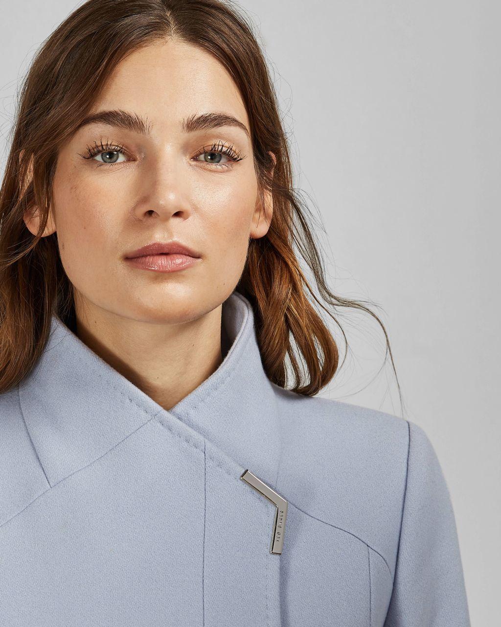 ted baker blue wrap coat