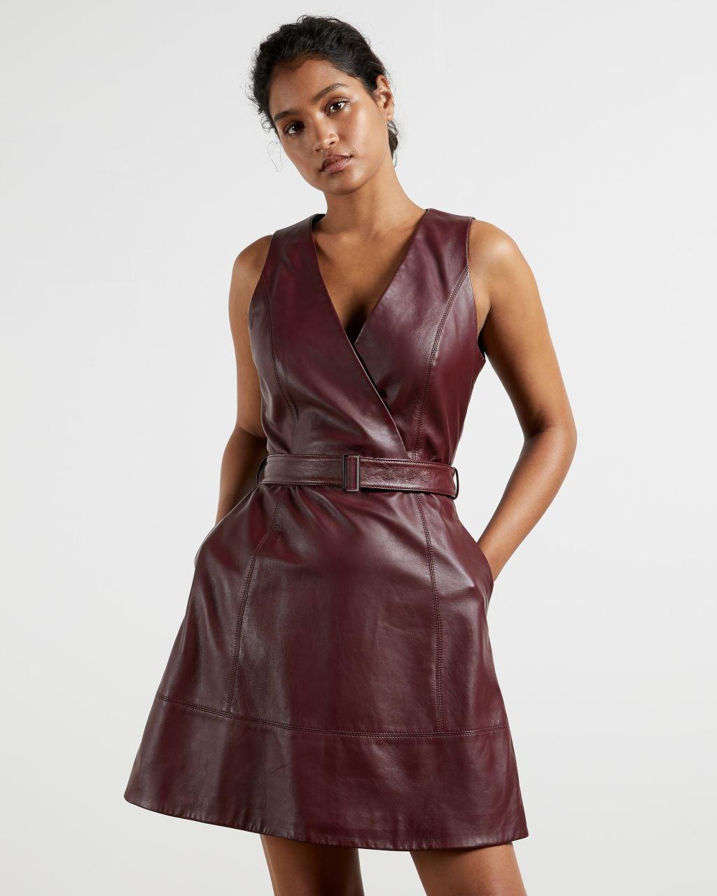 belted wrap dress