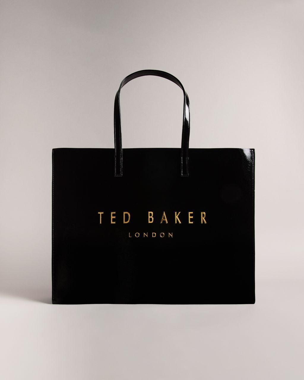 Ted Baker Wide Crinkle Texture Icon Tote Bag in Black | Lyst Canada