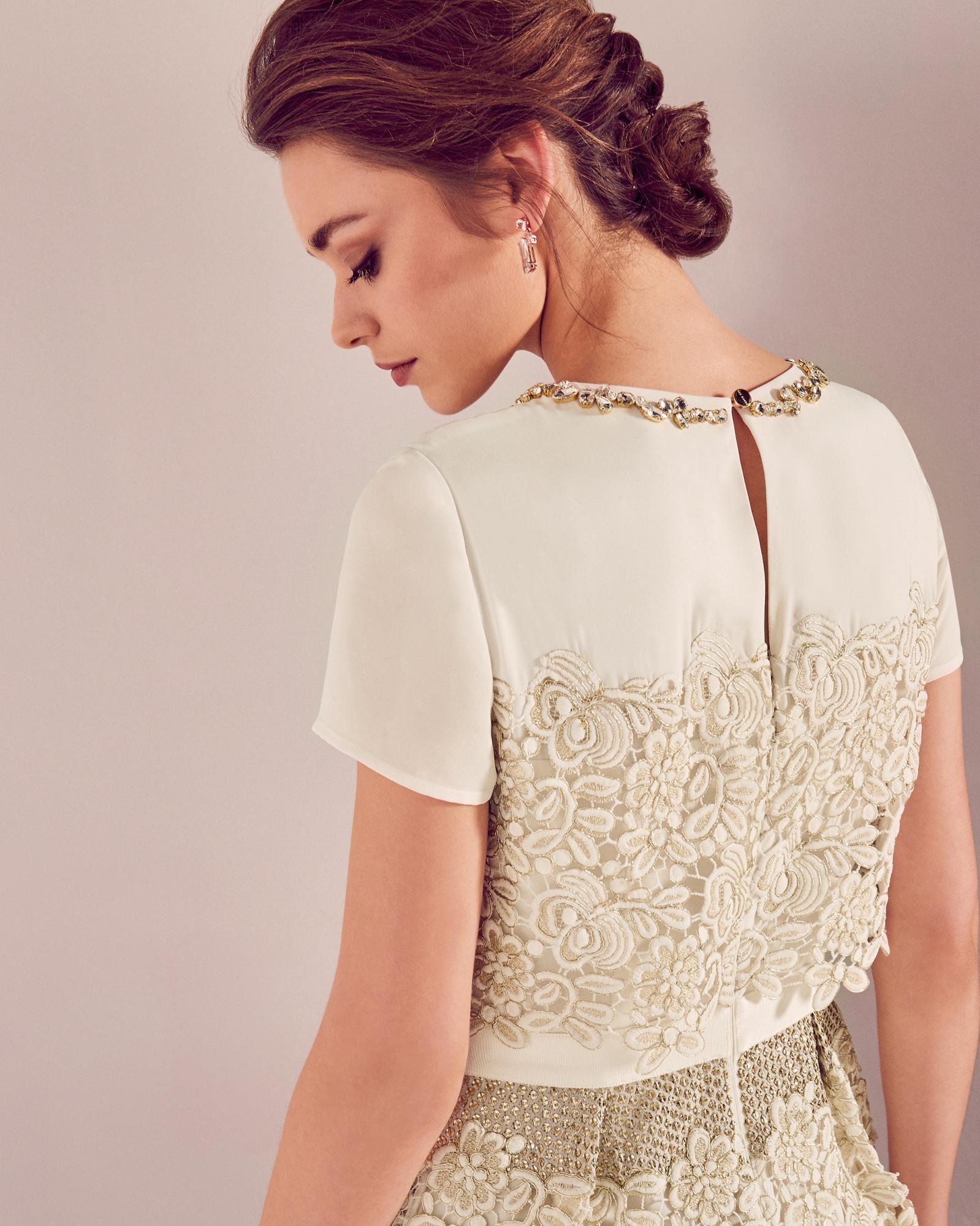 Ted Baker Embellished Lace Wedding Dress in Cream (Natural) - Lyst Ted Baker Embellished Lace Wedding Dress in Cream (Natural) - Lyst