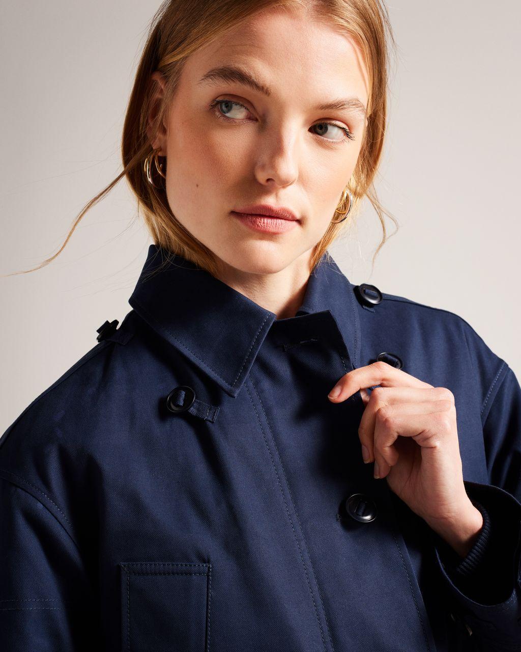 Ted Baker Oversized Military Parka in Blue | Lyst