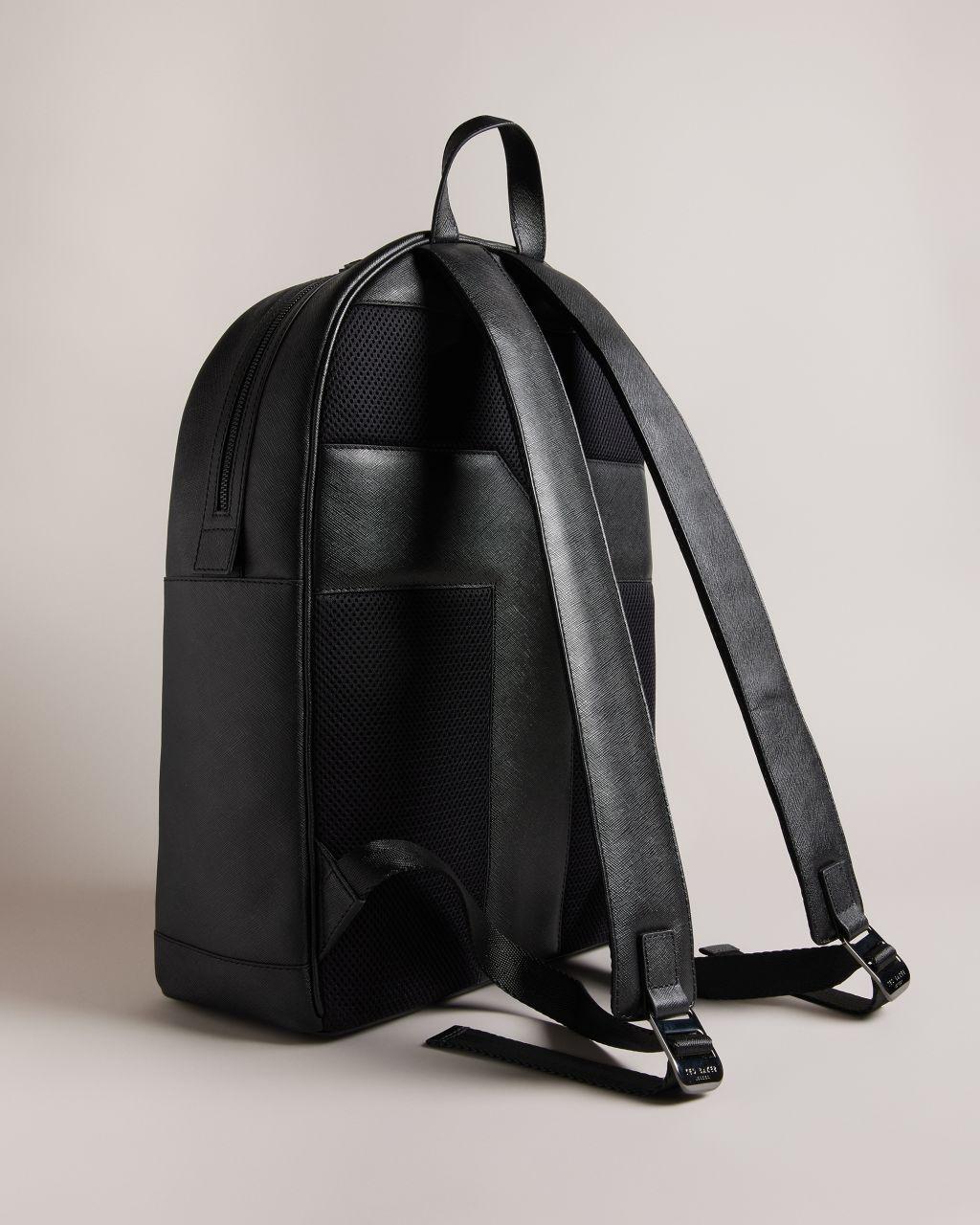 Ted Baker Saffiano Leather Backpack in Black for Men | Lyst