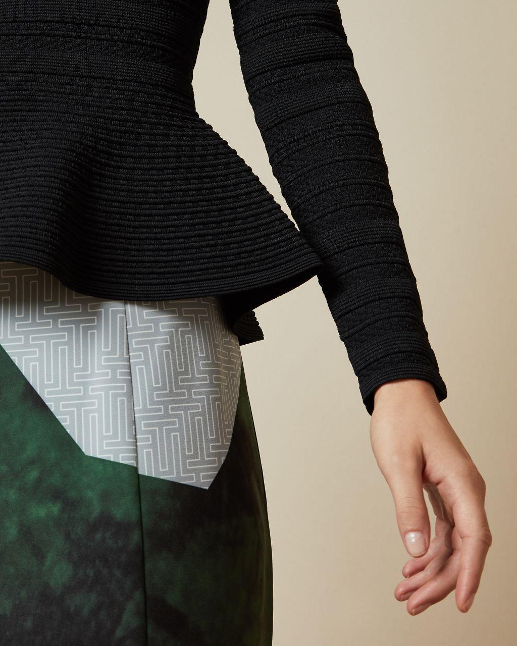 deari structured peplum cardigan