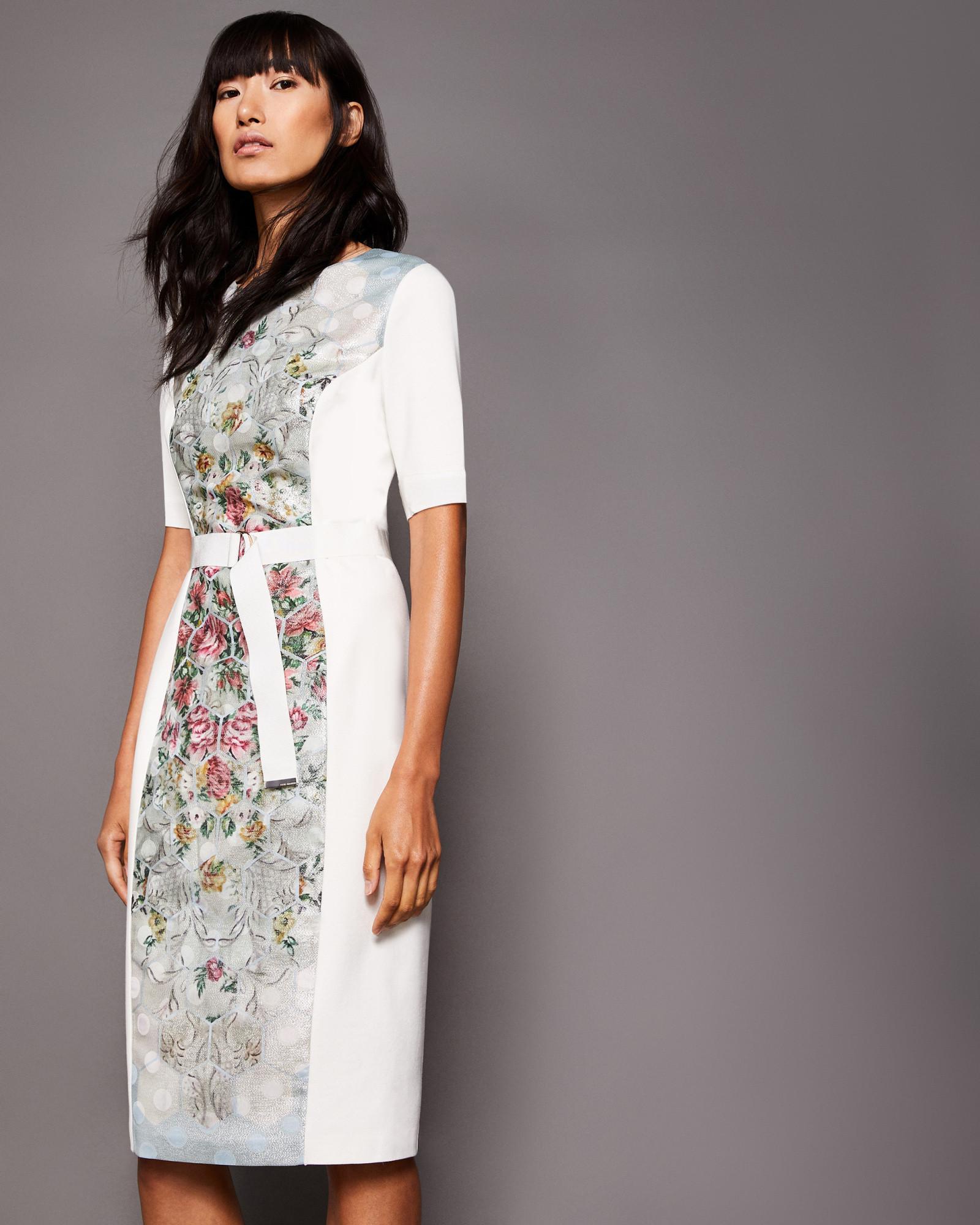 patchwork bodycon dress