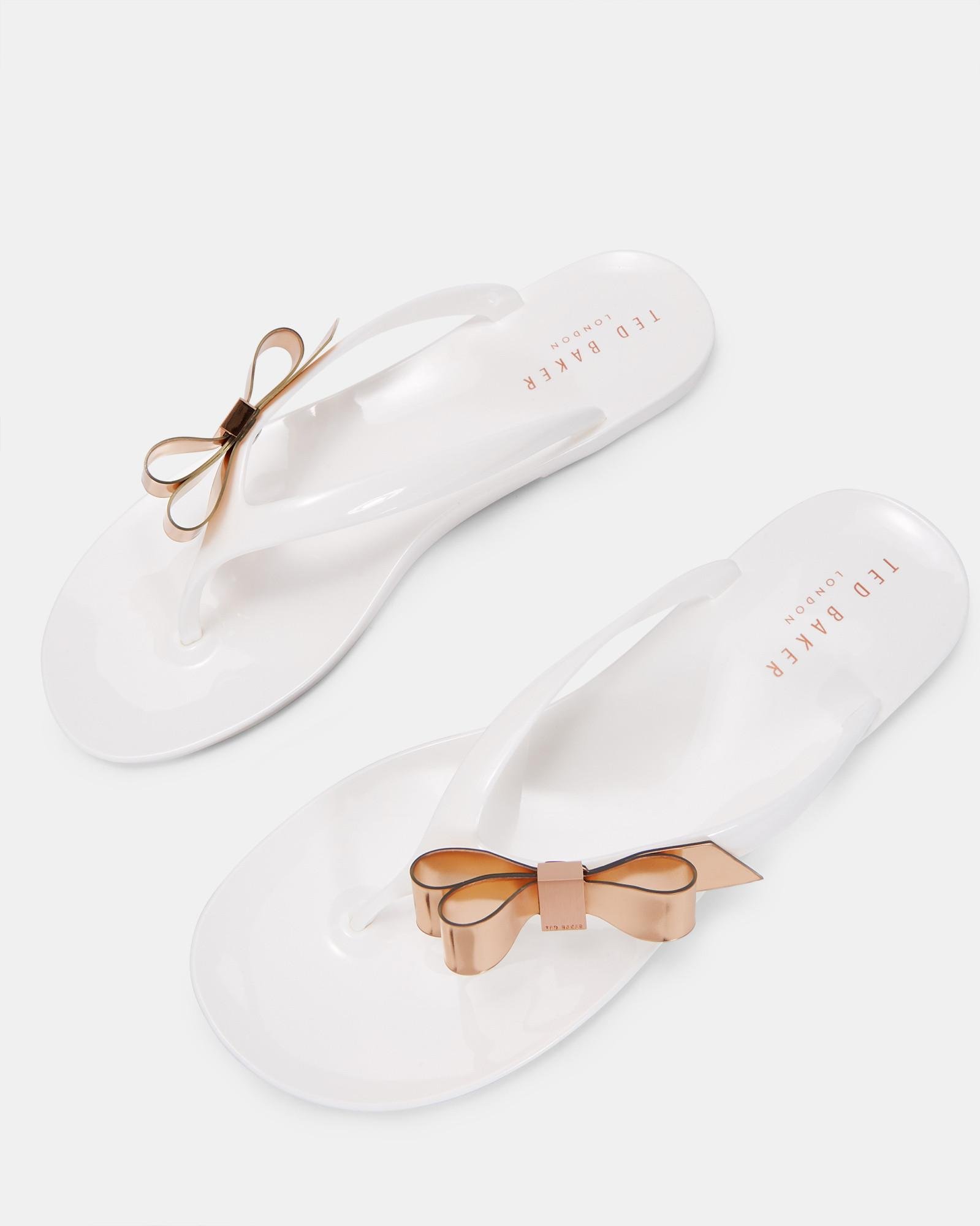 Ted Baker Bow Detail Jelly Flip Flop in White - Lyst