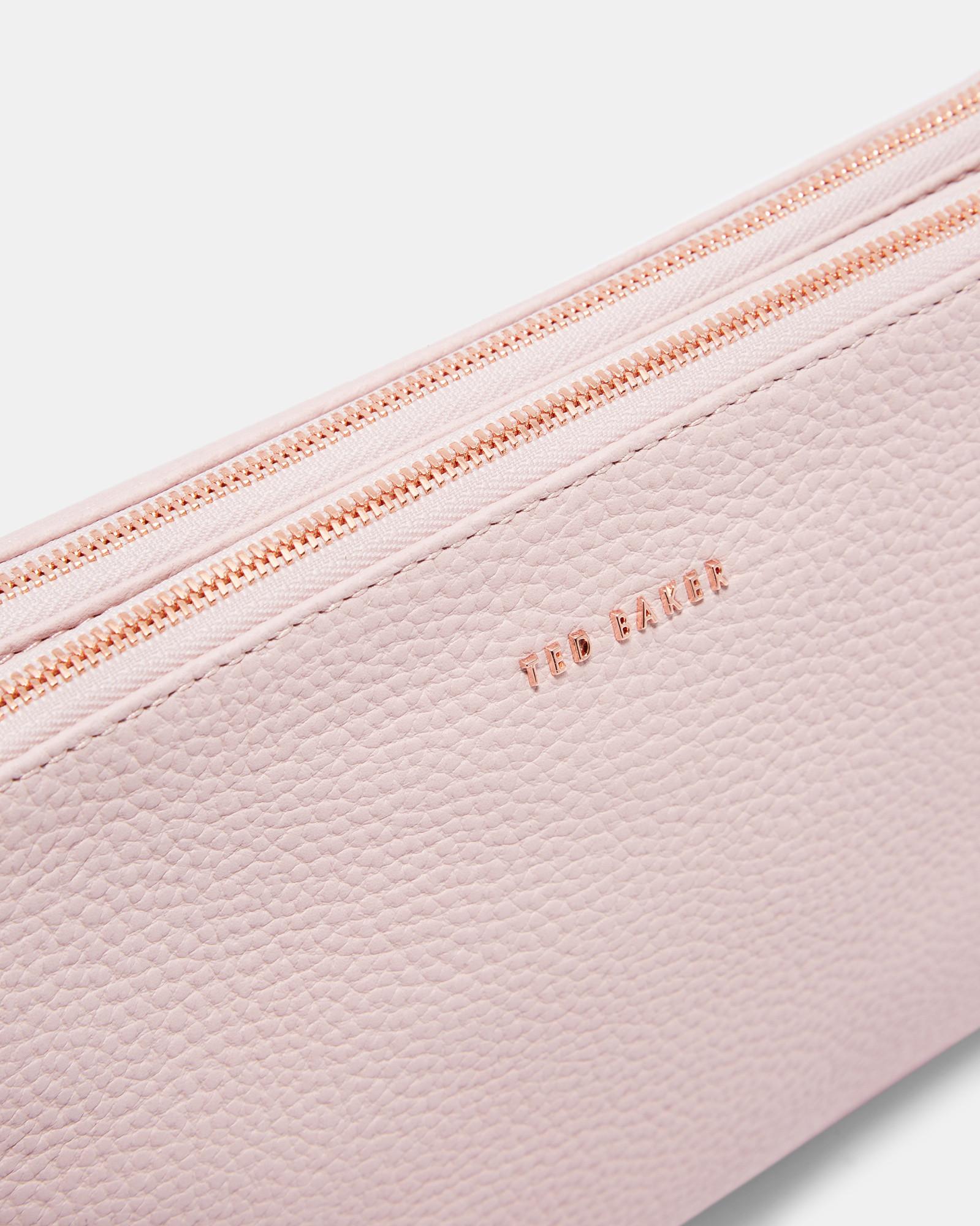 Ted Baker Tassel Leather Double Zip Cross Body Bag in Pink | Lyst