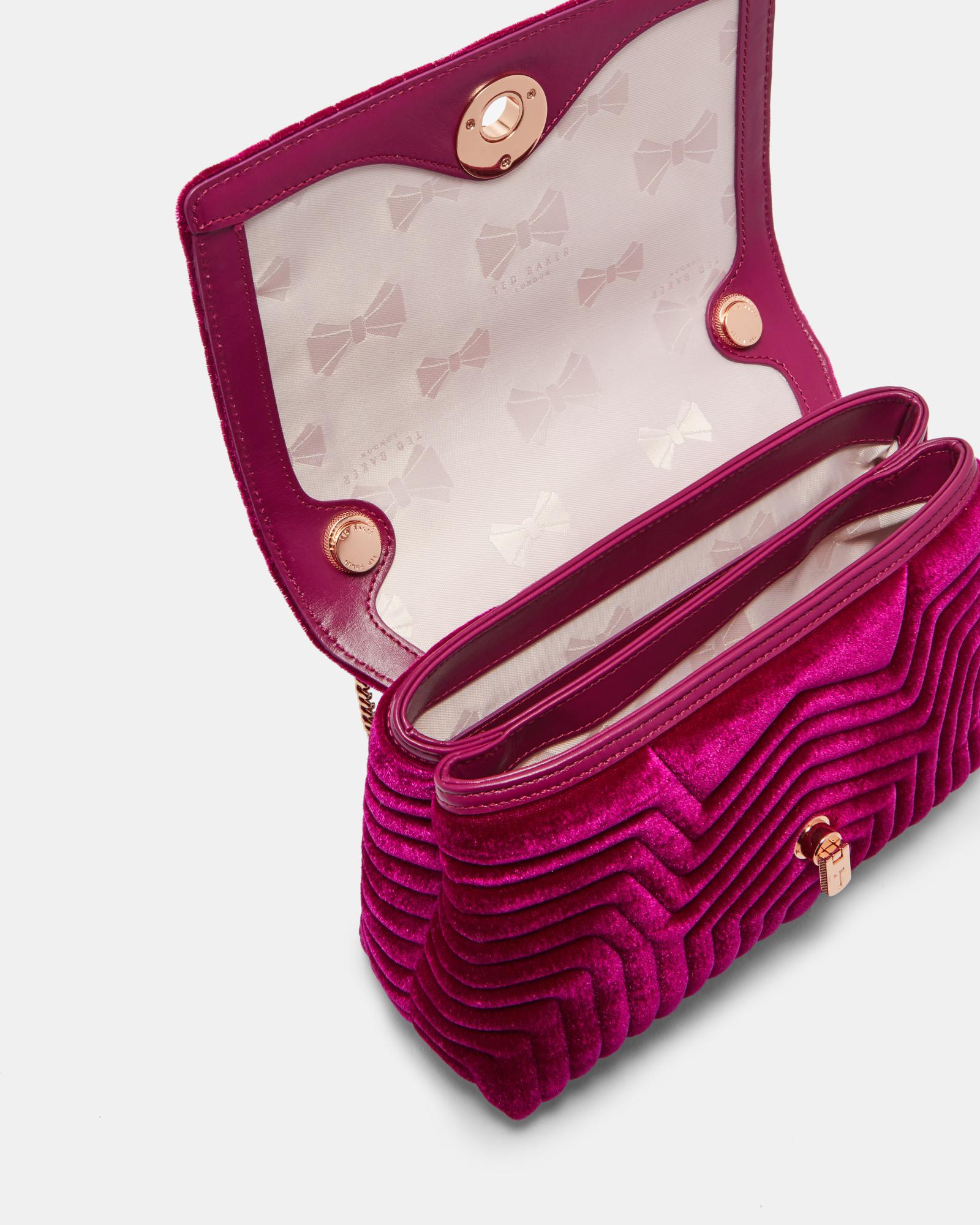 Ted Baker Velvet Quilted Cross Body Bag in Deep Purple (Purple) Lyst