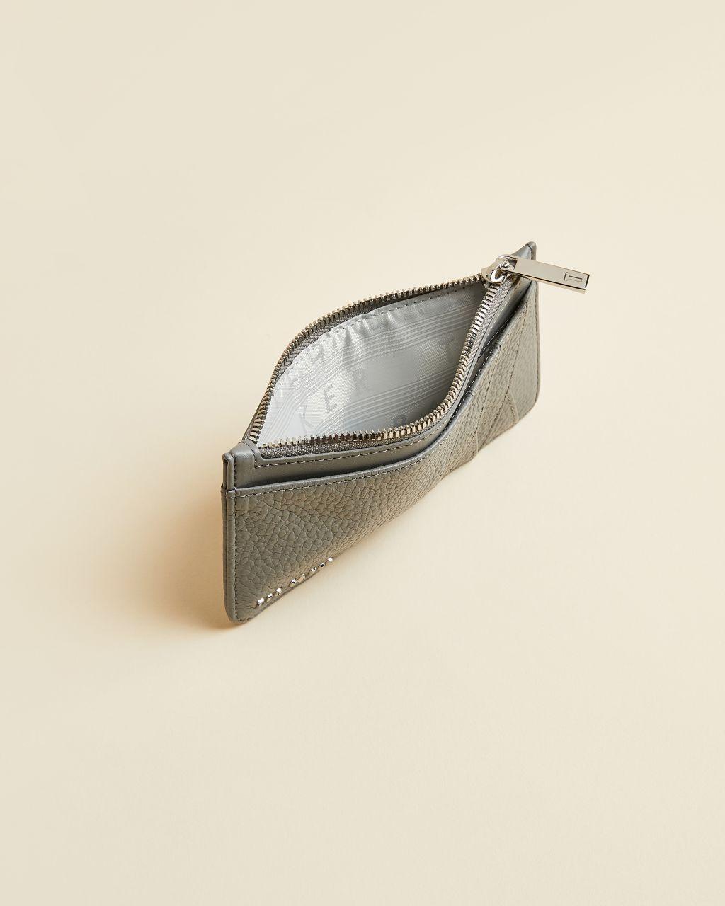 Ted Baker Leather Zipped Card Holder in Gray Lyst