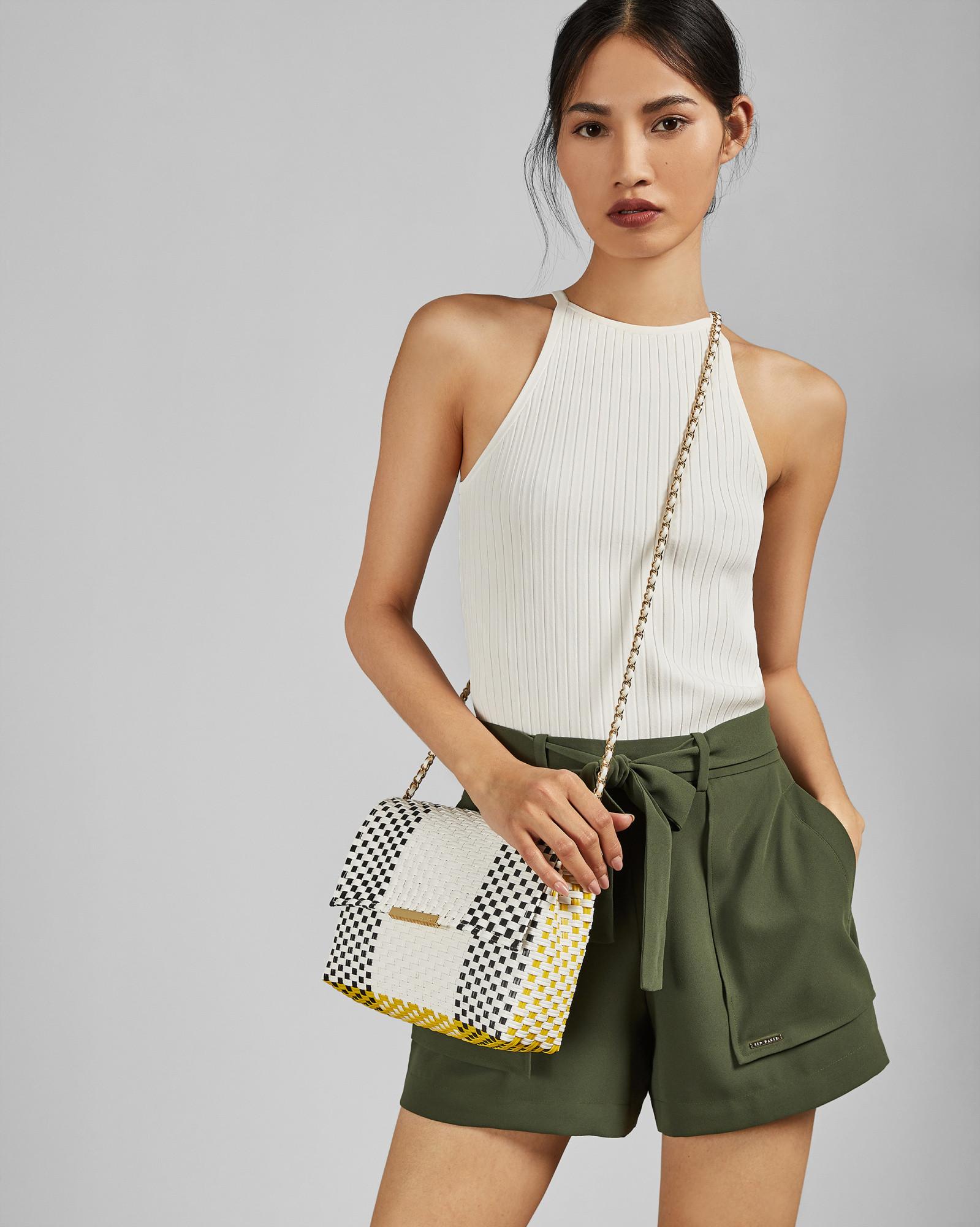 Ted Baker Woven Clutch Bag in White - Lyst