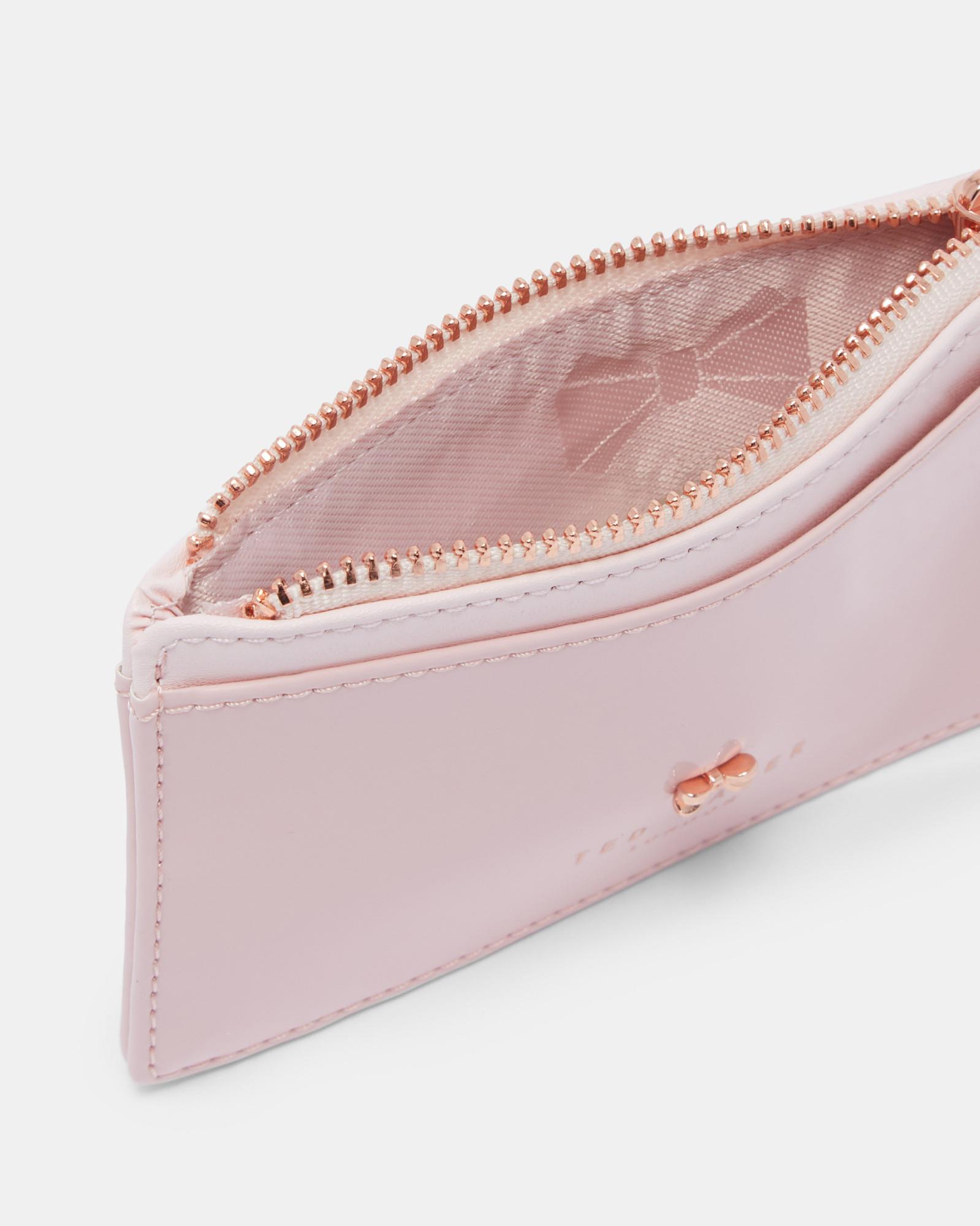 Ted Baker Synthetic Zipped Patent Leather Card Holder in Light Pink