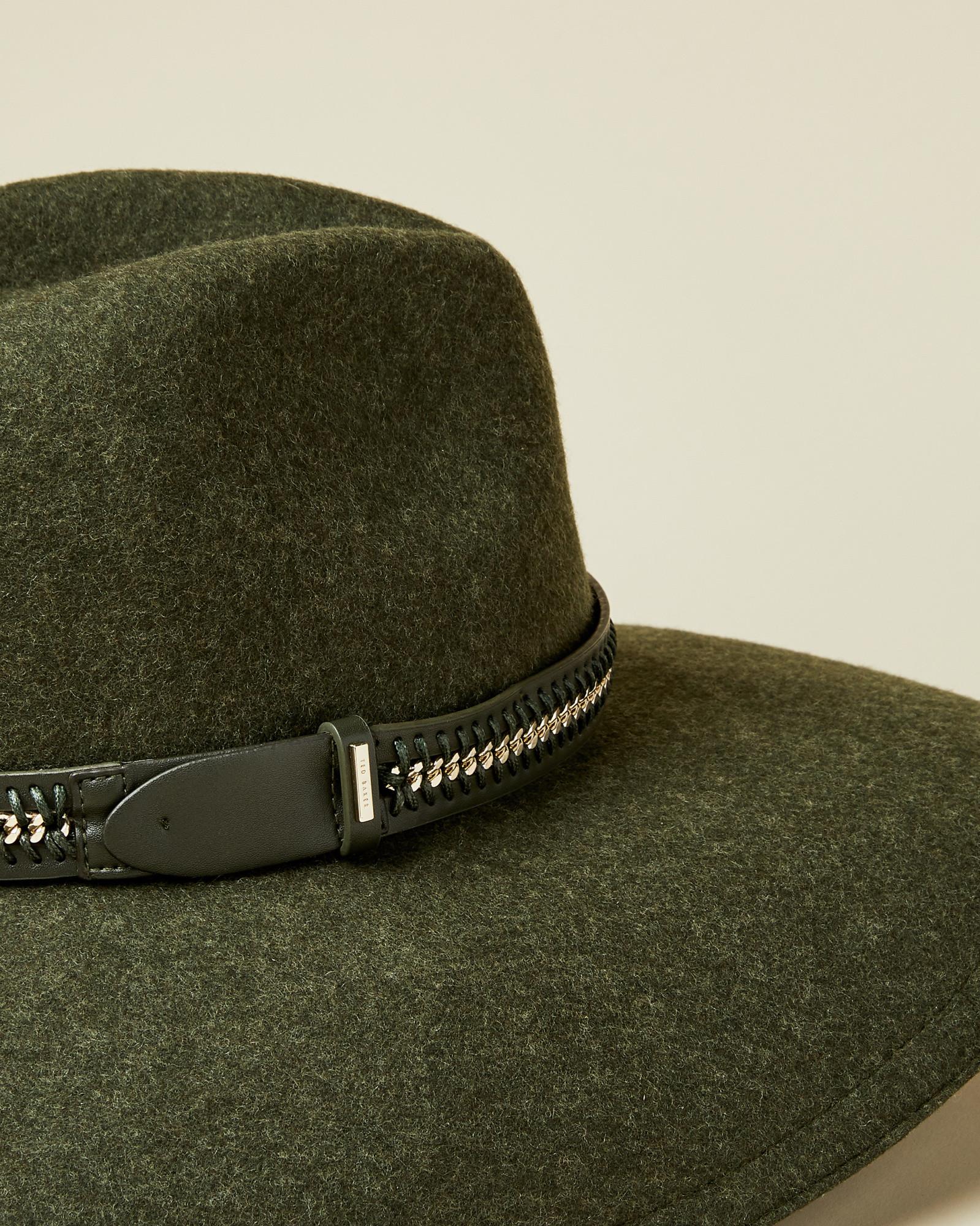 green floppy wool hat