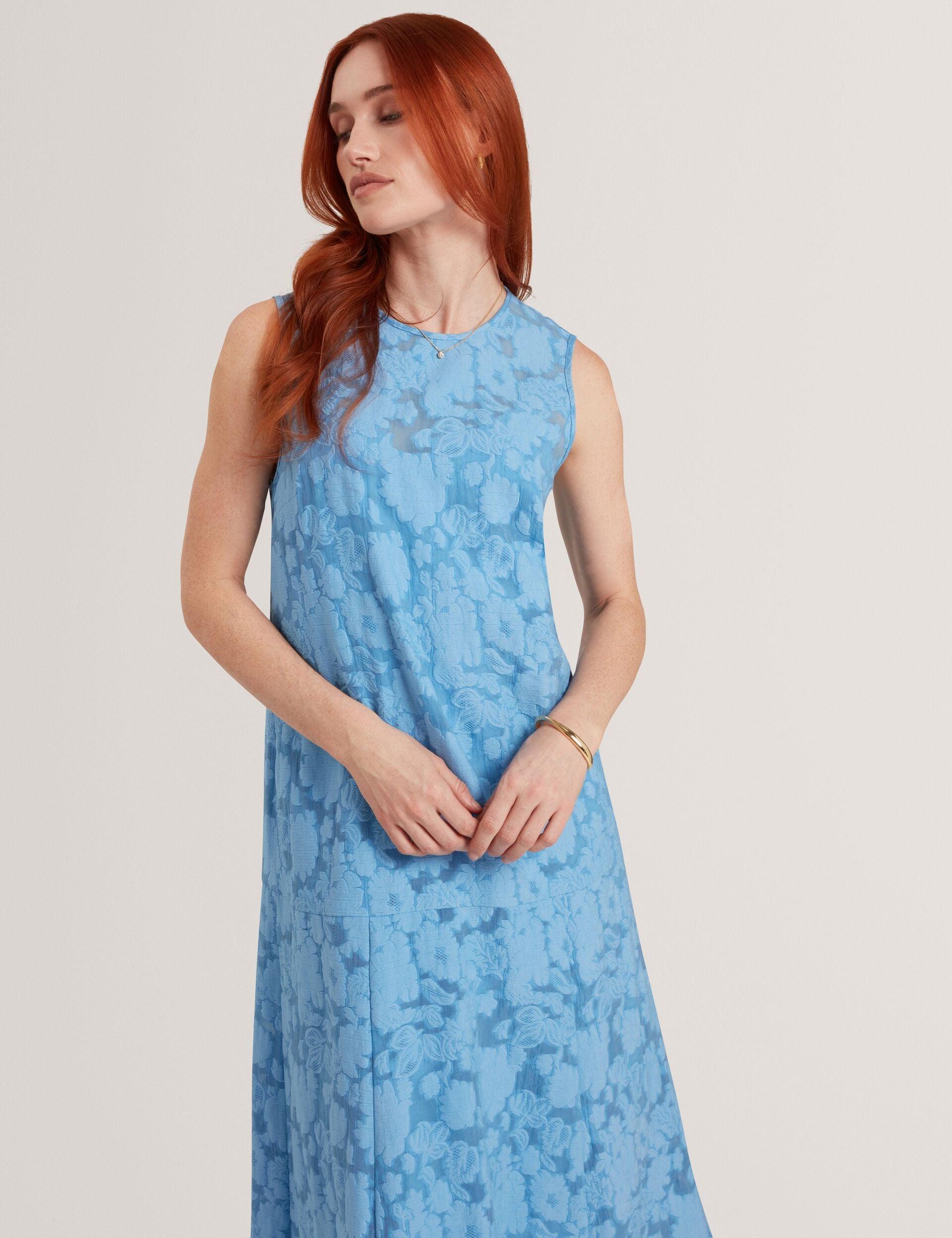 open lace back dress Women's LIORRA-Printed Organza Belted Midi Dress – Poseidon Brands (Pty) Ltd main image 1