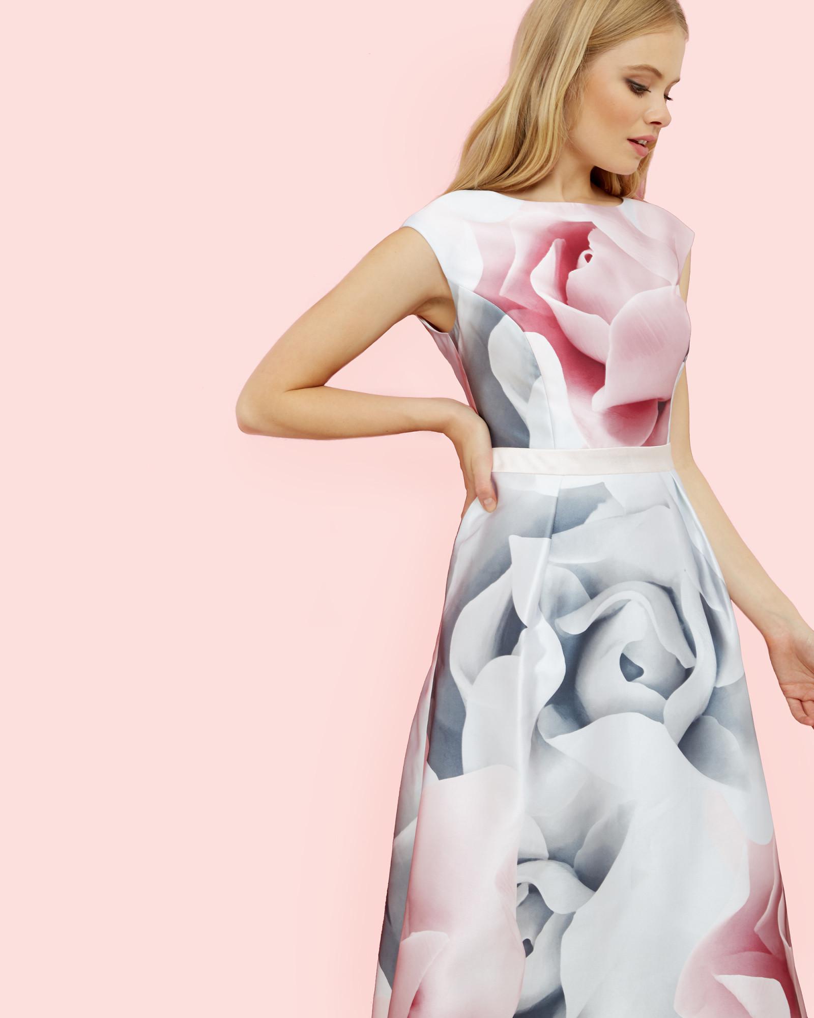 Ted Baker Porcelain Rose Midi Dress | Lyst UK