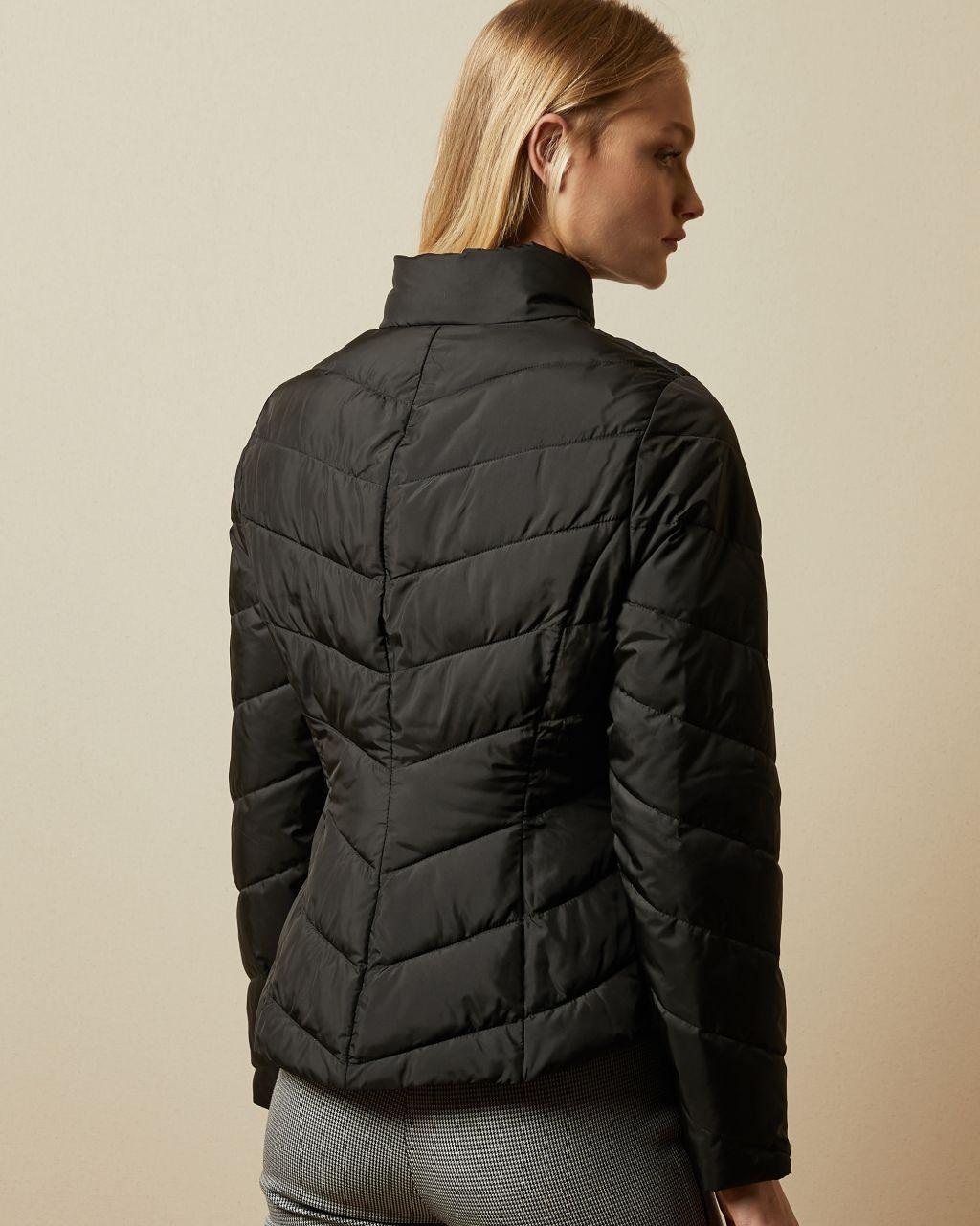 Ted Baker Synthetic Packaway Padded Jacket in Black Lyst
