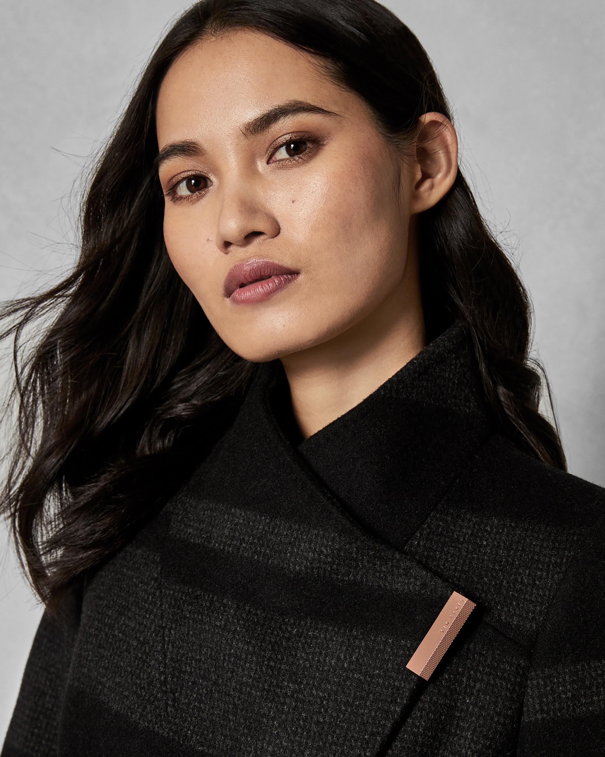 ted baker narrla stripe long wrap coat