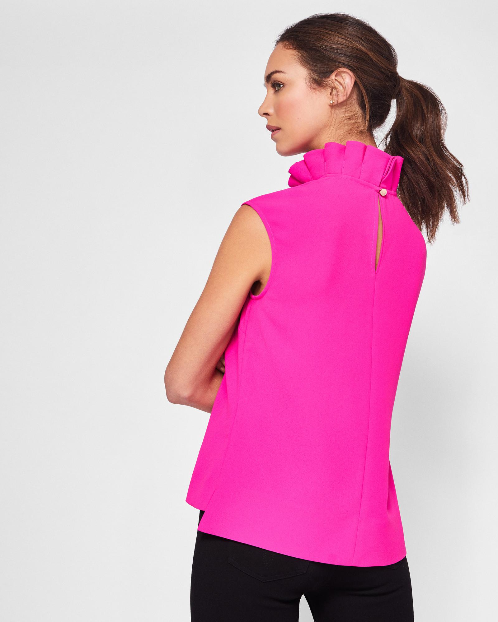 Ted baker pink ruffle top Clearance