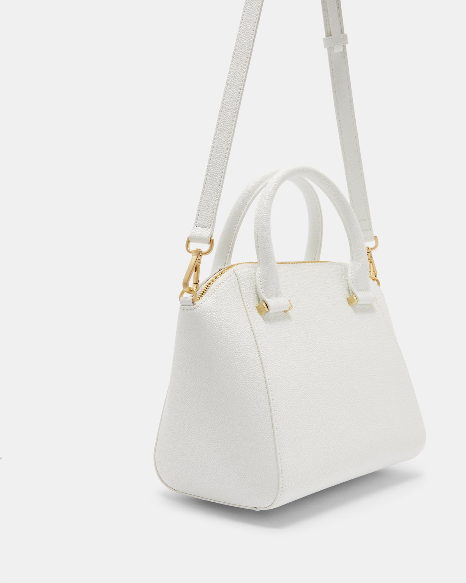 Ted Baker Bow Detail Zipped Leather Tote Bag in White - Lyst